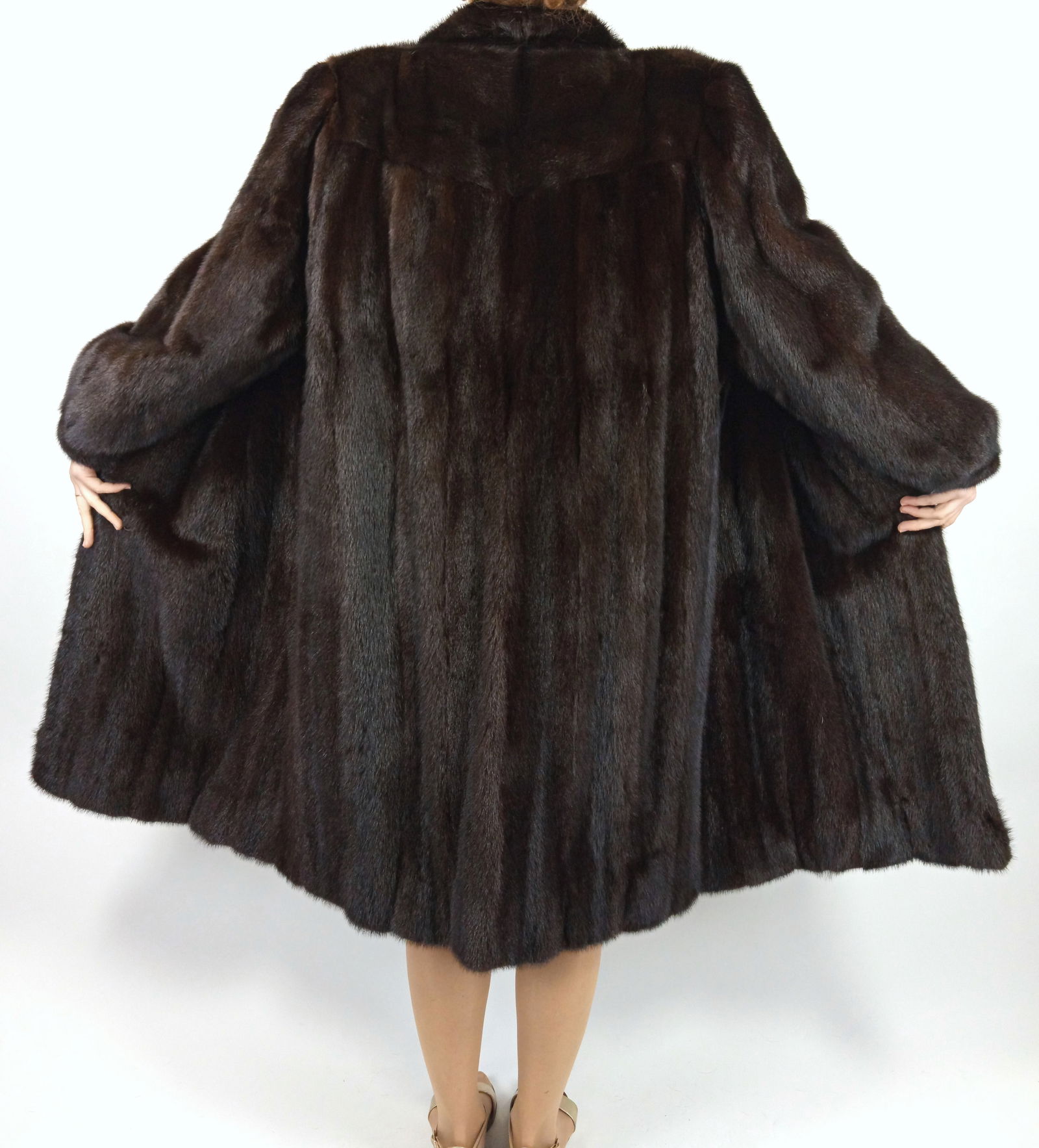BROWN MINK FUR COAT EU: XXL ; US: 24 - 6