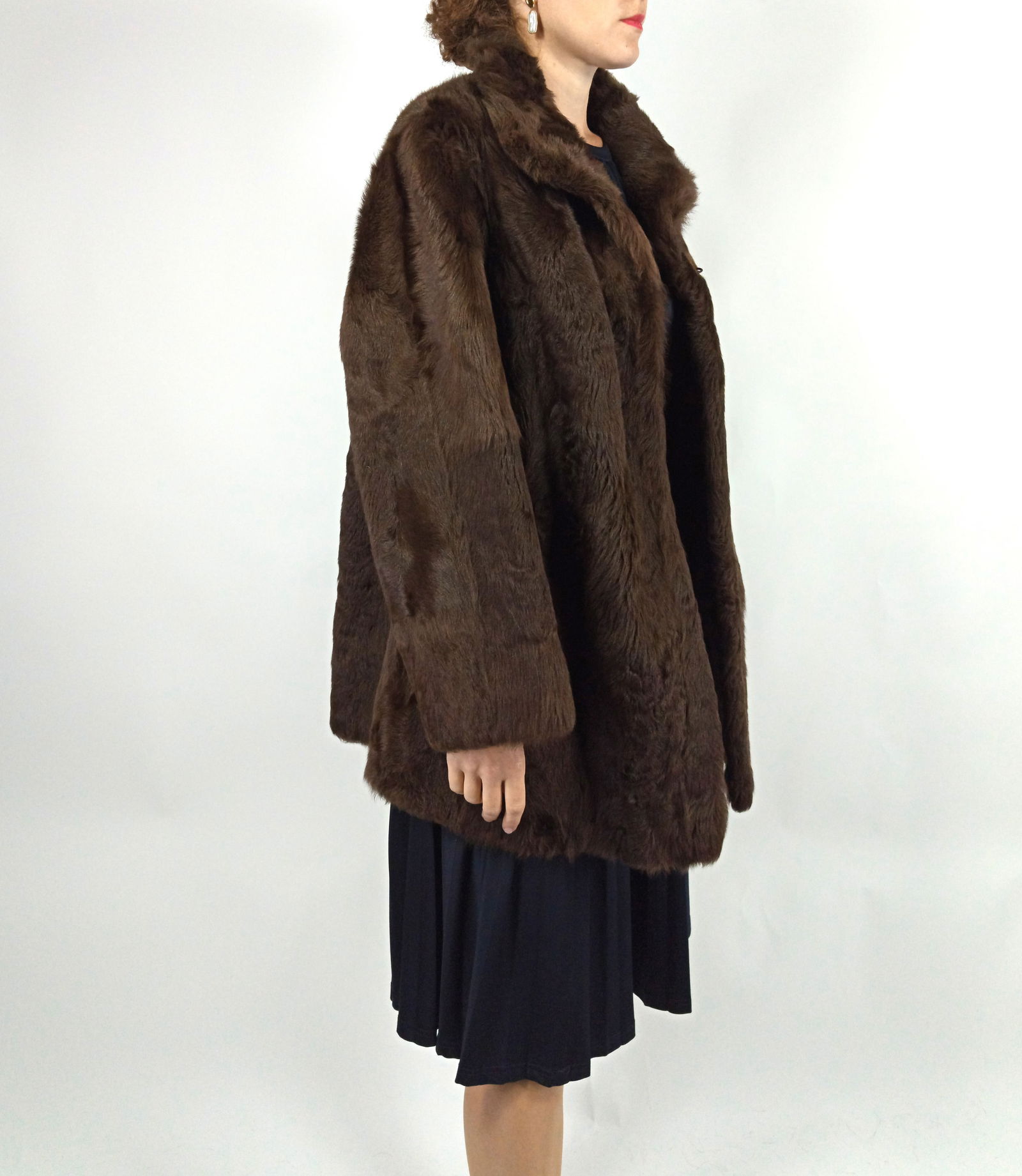 BROWN ALPACA FUR COAT EU: XL ; US: 18 - 8