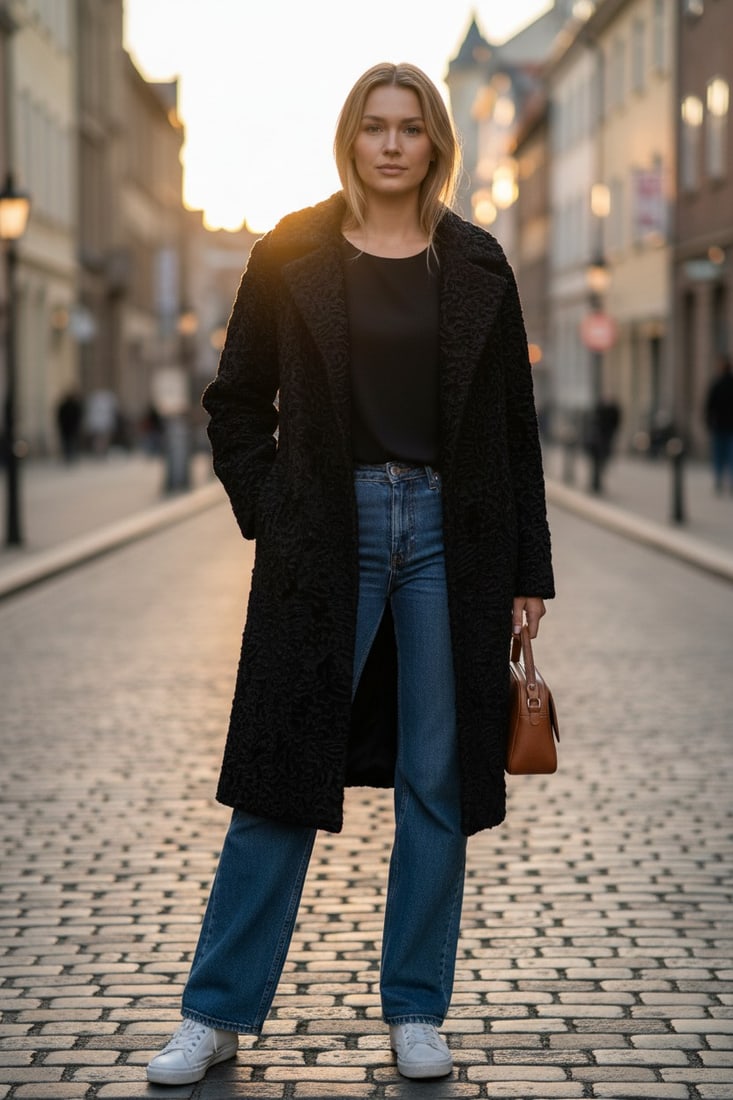 BLACK KARABUL FUR COAT EU: M - US:14: Title: BLACK KARABUL FUR COAT EU: M - US:14 Description: Closure: 3 hooks ; 2 pockets; We offer in house shipping - Fedex shipping =55$; 3-7 working days to US - Combine shipping + $30 per item : Euro