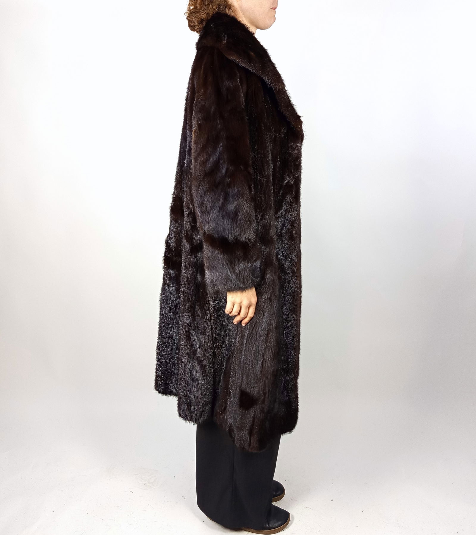 BROWN MINK FUR COAT EU: XL - US:20 - 6