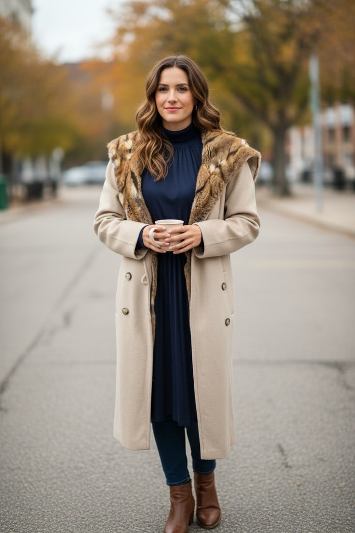 WOOL & CASHMERE BLEND FUR COAT EU: XL ; US: 20: Title: WOOL & CASHMERE BLEND FUR COAT EU: XL ; US: 20 Description: Closure: 3buttons ; 2 pockets; We offer in house shipping - Fedex shipping =55$; 3-7 working days to US - Combine shipping + $30 per