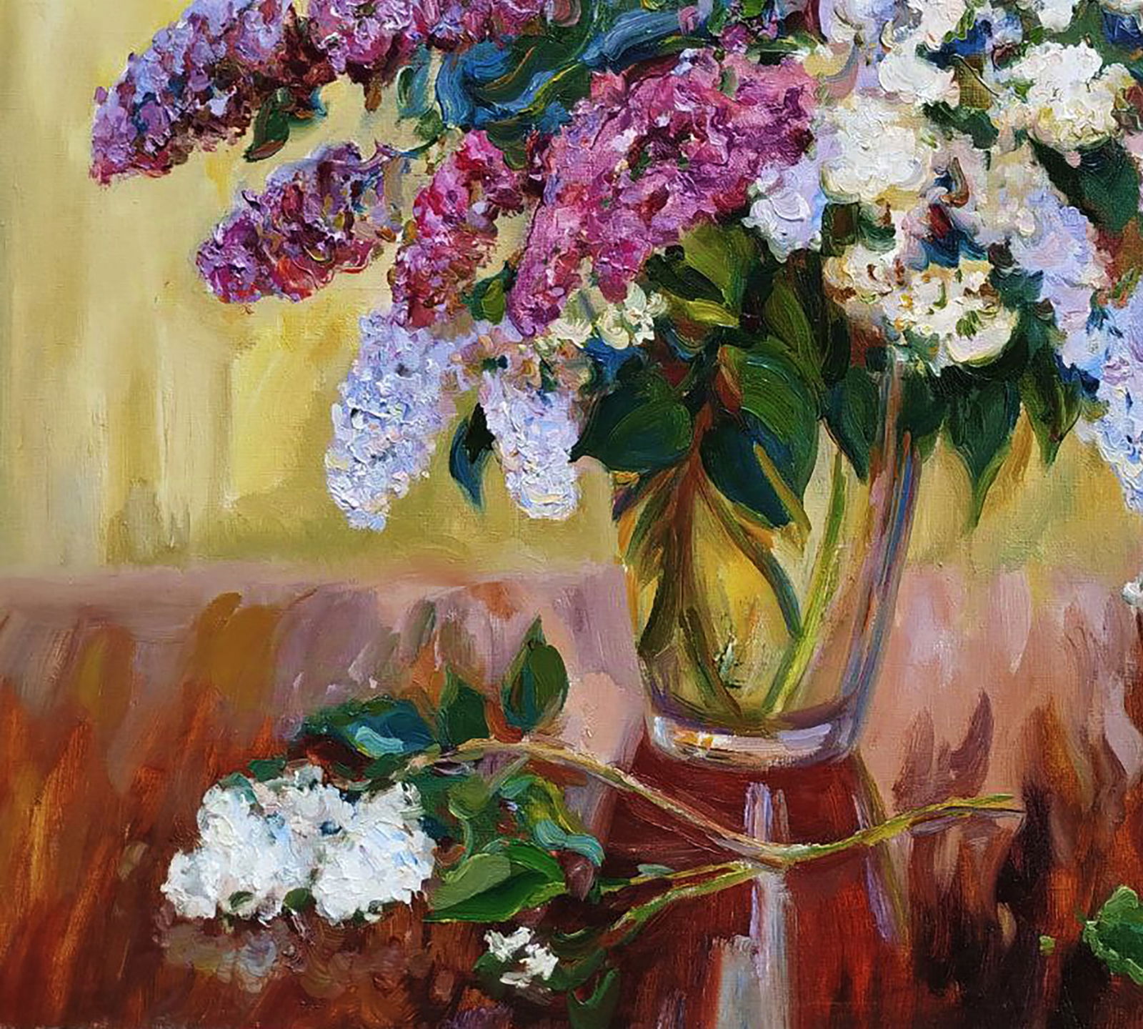 Oil painting Bouquets on a golden background Leonid Pavlenko - 4