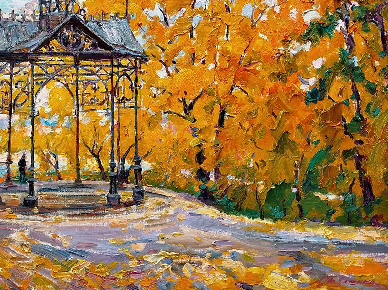 Oil painting Autumn and Gazebo Leonid Pavlenko - 5