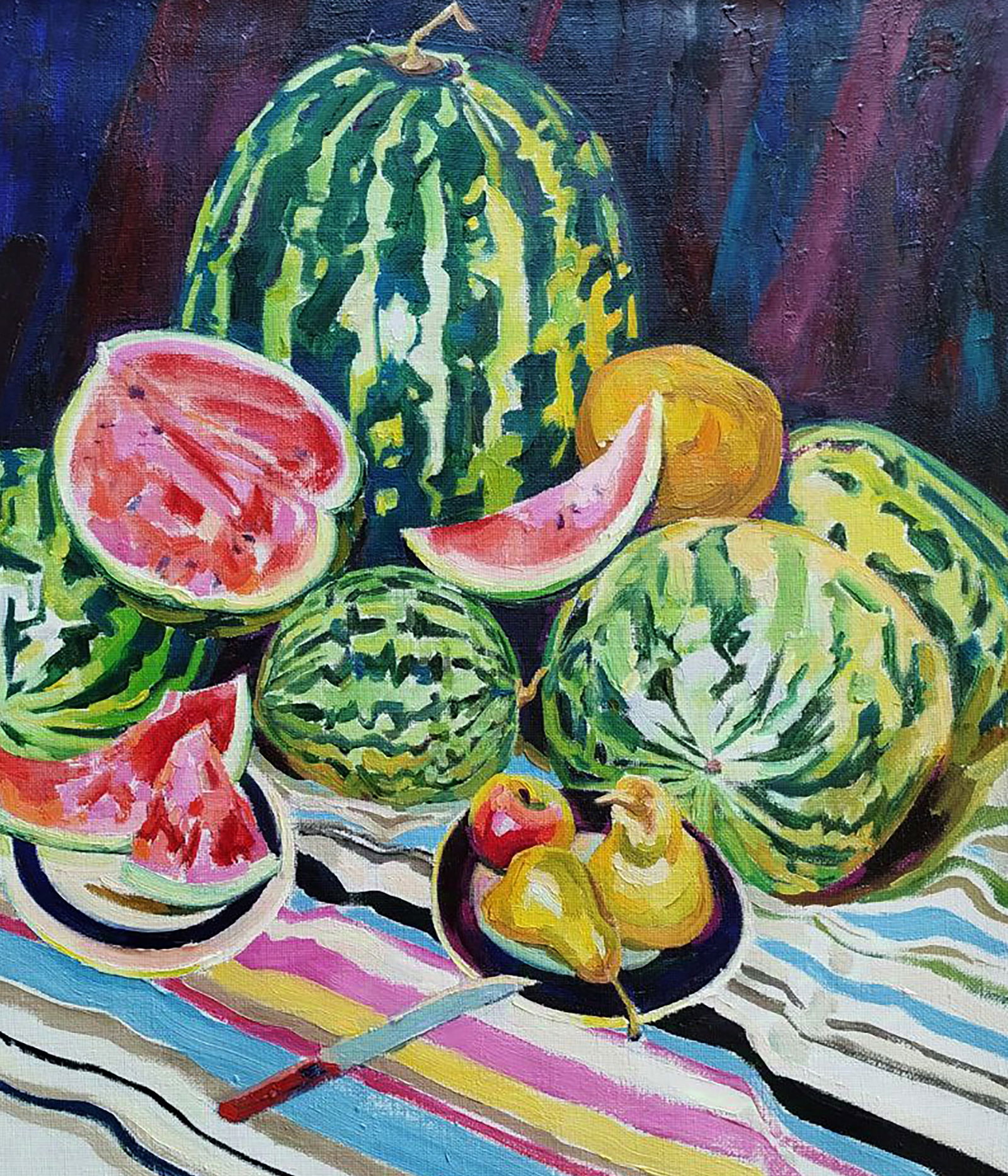 Oil painting Watermelons with pears Leonid Pavlenko - 3