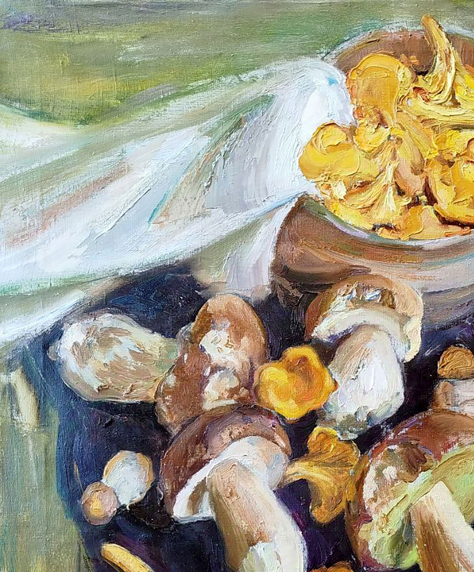 Oil painting Yellow with white mushrooms Leonid Pavlenko - 2