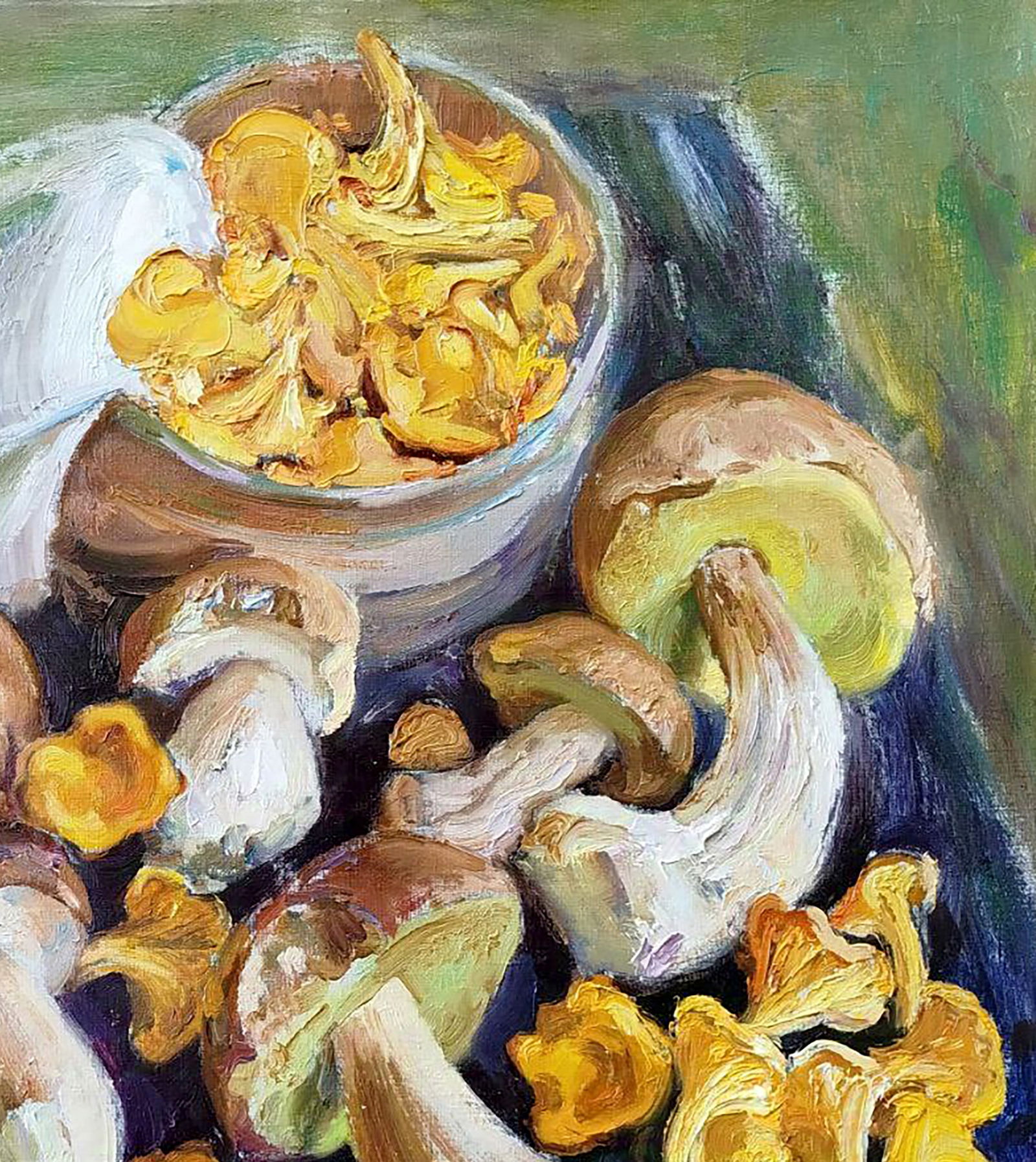 Oil painting Yellow with white mushrooms Leonid Pavlenko - 3