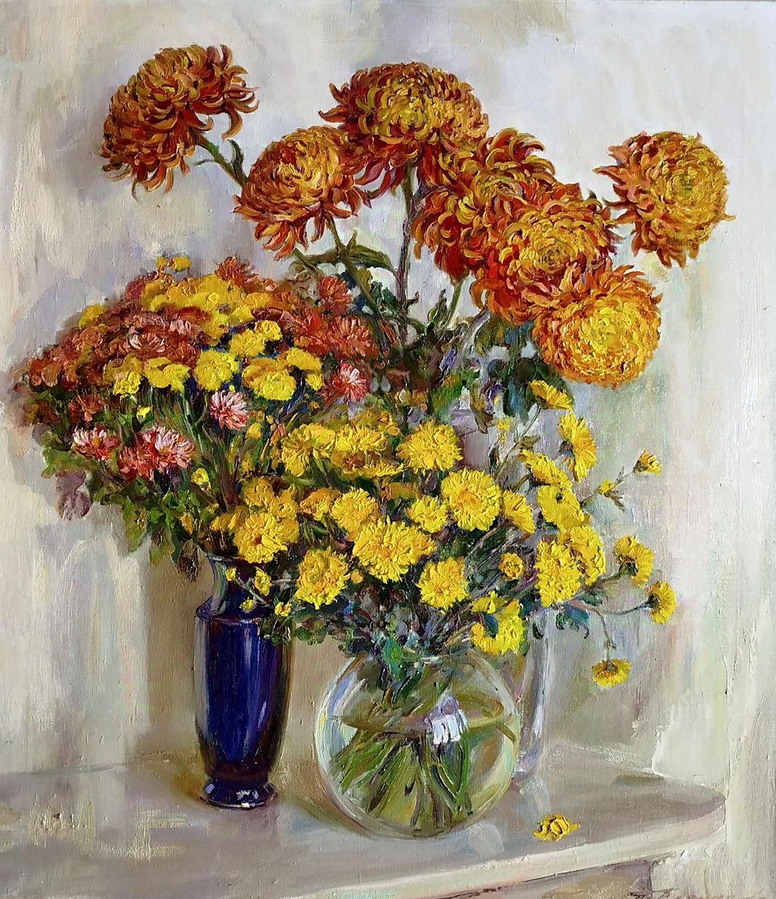 Oil painting Autumn bouquet Leonid Pavlenko: Title: Oil painting Autumn bouquet Leonid Pavlenko Description: 136PAVL Painter: Leonid Pavlenko Size: 80x70 cm/31.49x27.55 inches Components: oil, canvas Original painting CONDITION: excellent 