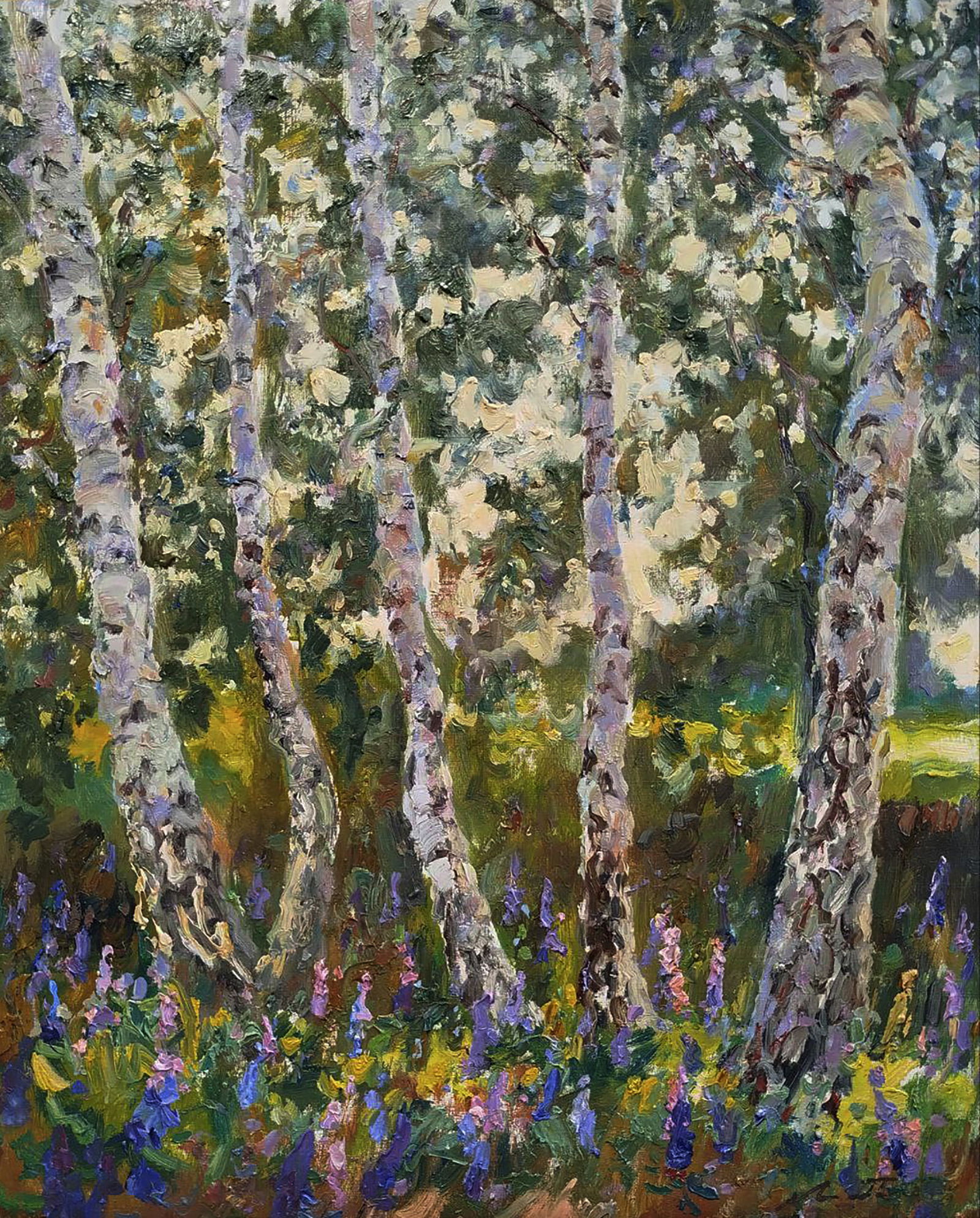 Oil painting Lupine is blooming Leonid Pavlenko