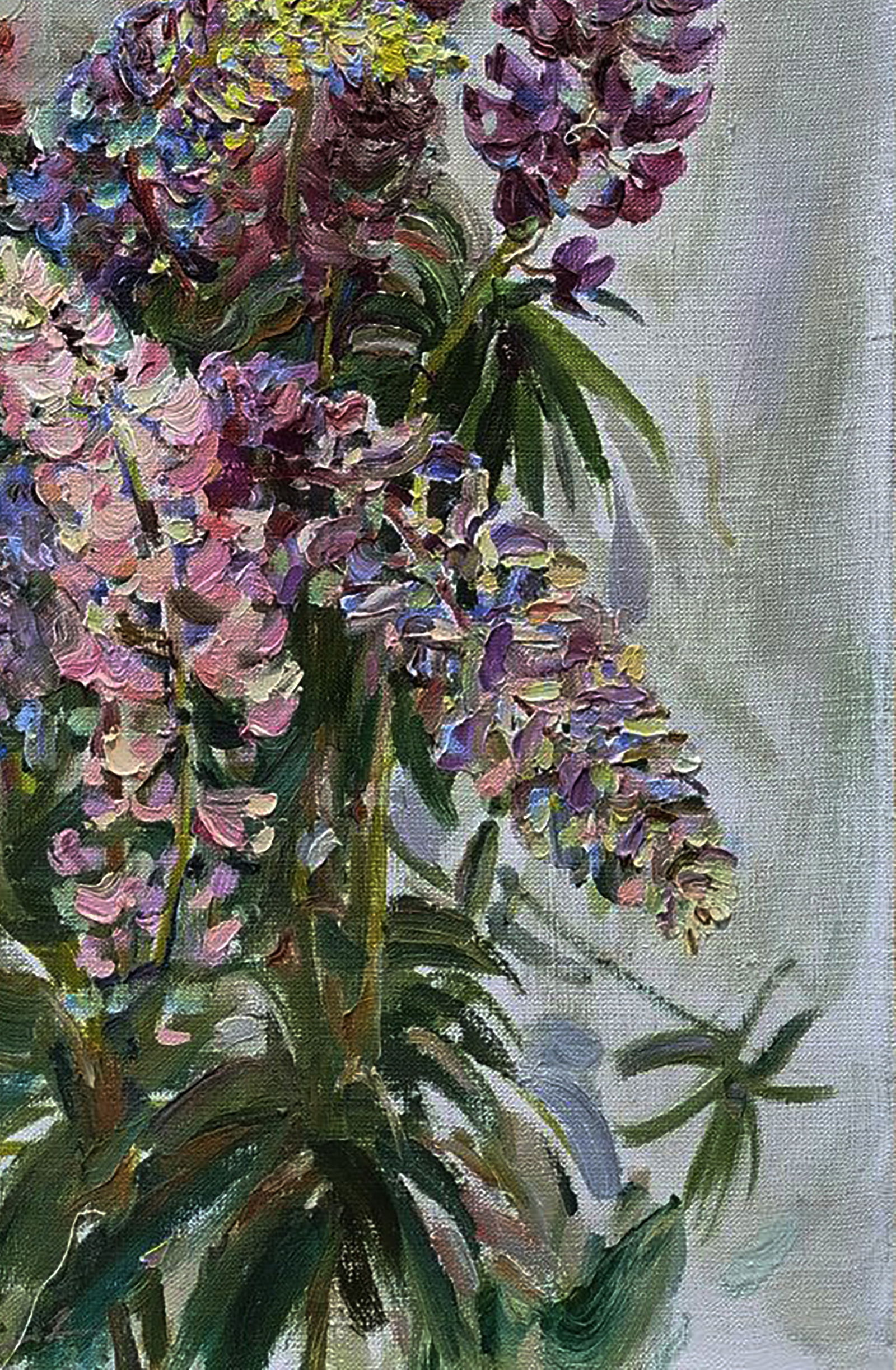 Oil painting Lupine on a light background Leonid Pavlenko - 5