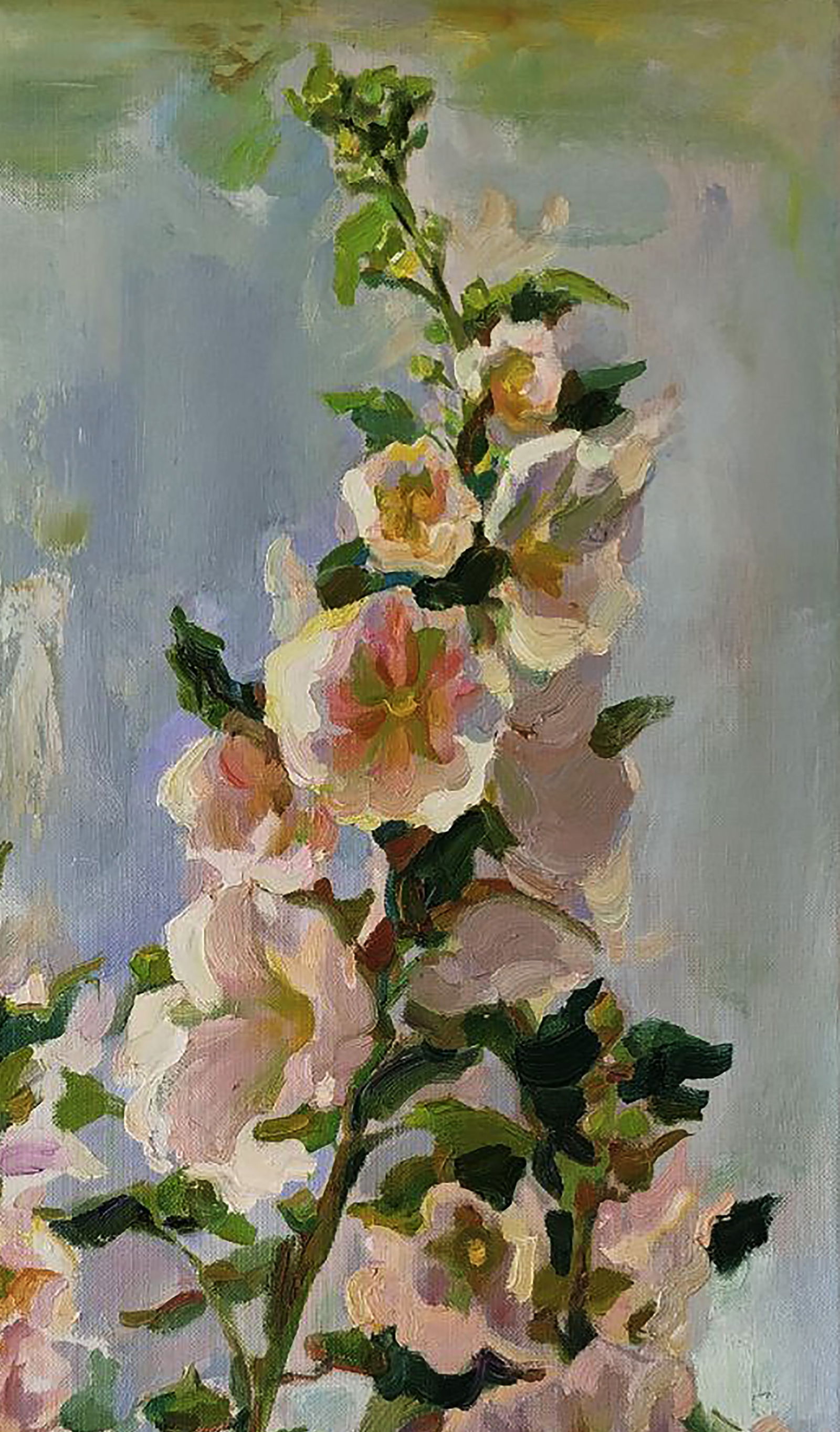 Oil painting Mallows on a blue background Leonid Pavlenko - 3