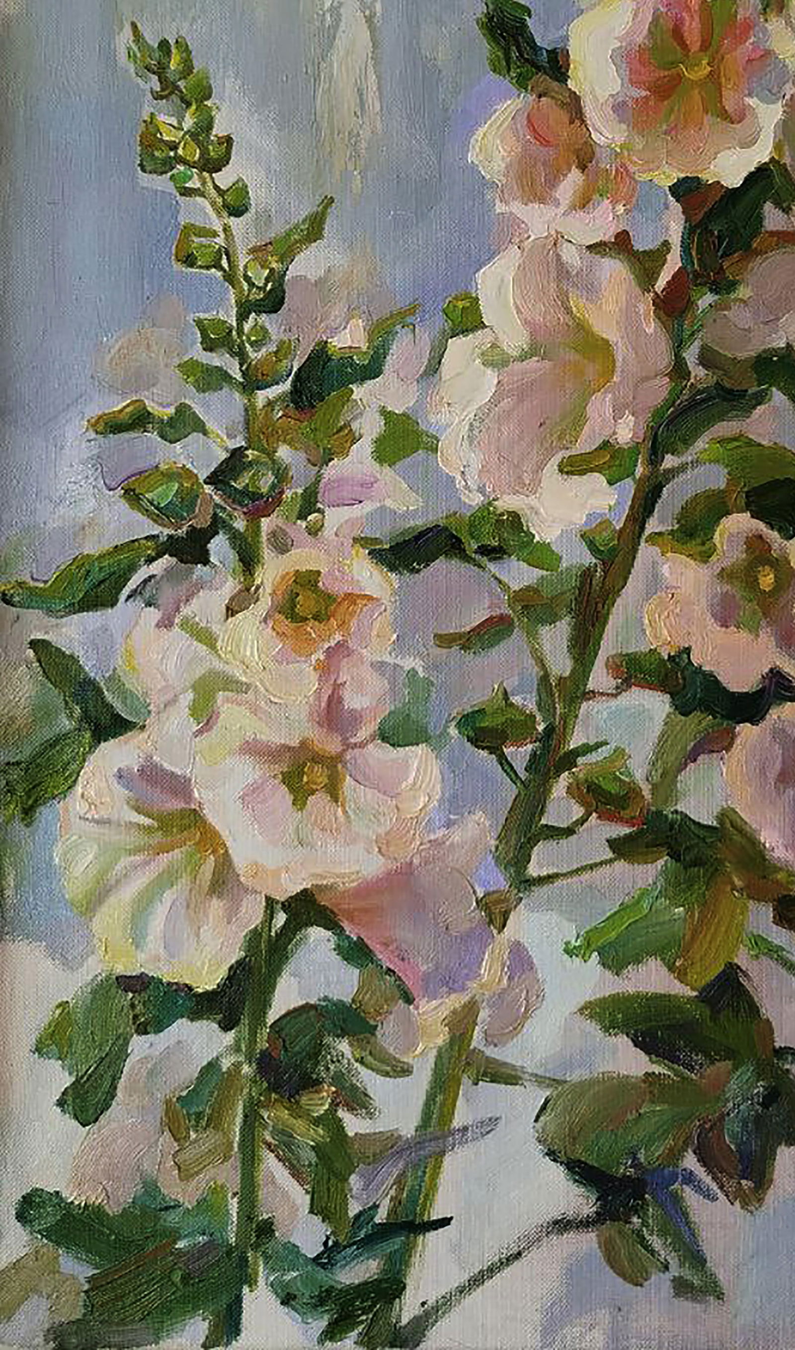 Oil painting Mallows on a blue background Leonid Pavlenko - 4