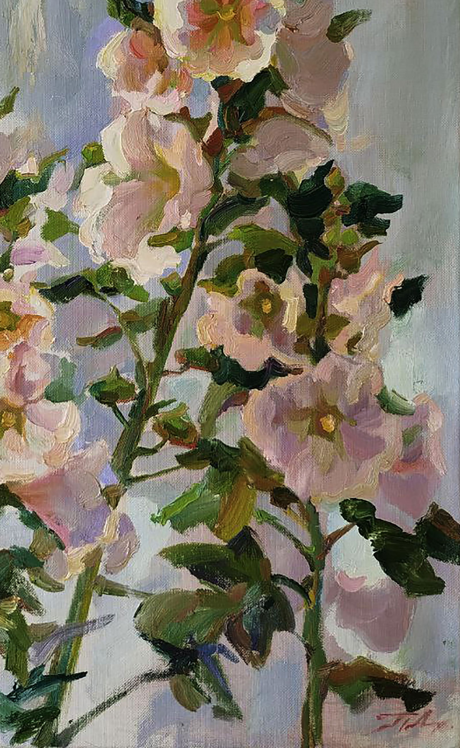 Oil painting Mallows on a blue background Leonid Pavlenko - 5