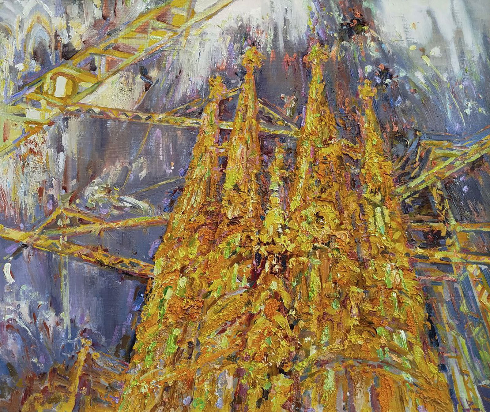 Oil painting Temple of the Holy Family Leonid Pavlenko: Title: Oil painting Temple of the Holy Family Leonid Pavlenko Description: 157PAVL Painter: Leonid Pavlenko Size: 50x60 cm/19.68x23.62 inches Components: oil, canvas Original painting CONDITION: