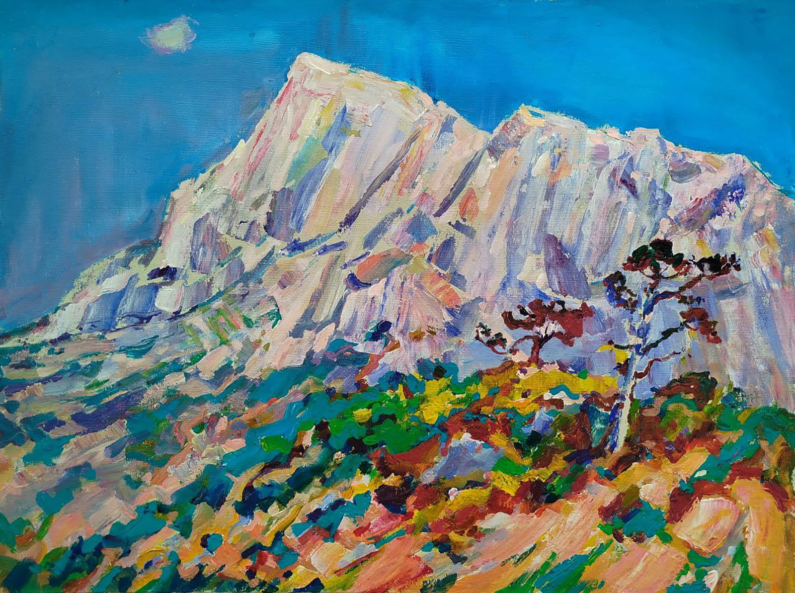 Acrylic painting White mountain Leonid Pavlenko: Title: Acrylic painting White mountain Leonid Pavlenko Description: 158PAVL Painter: Leonid Pavlenko Size: 52x70 cm/20.47x27.55 inches Components: acrylic, canvas Original painting CONDITION: