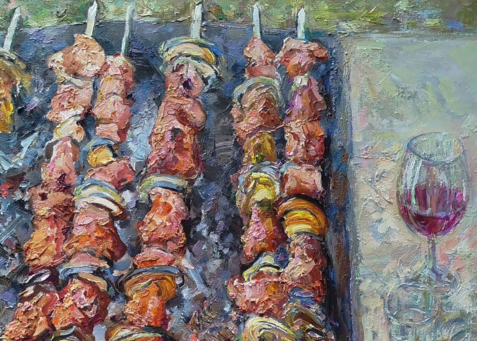 Oil painting A glass of pink Leonid Pavlenko - 5