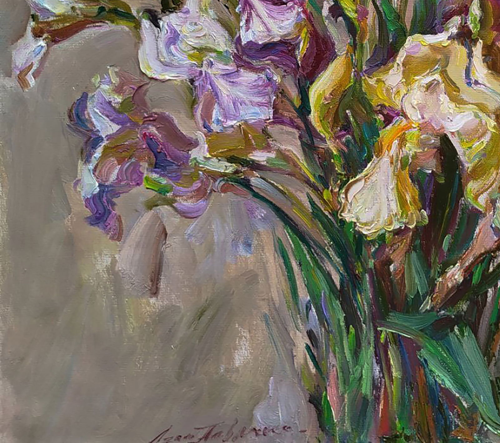 Oil painting Bouquet of irises Leonid Pavlenko - 3