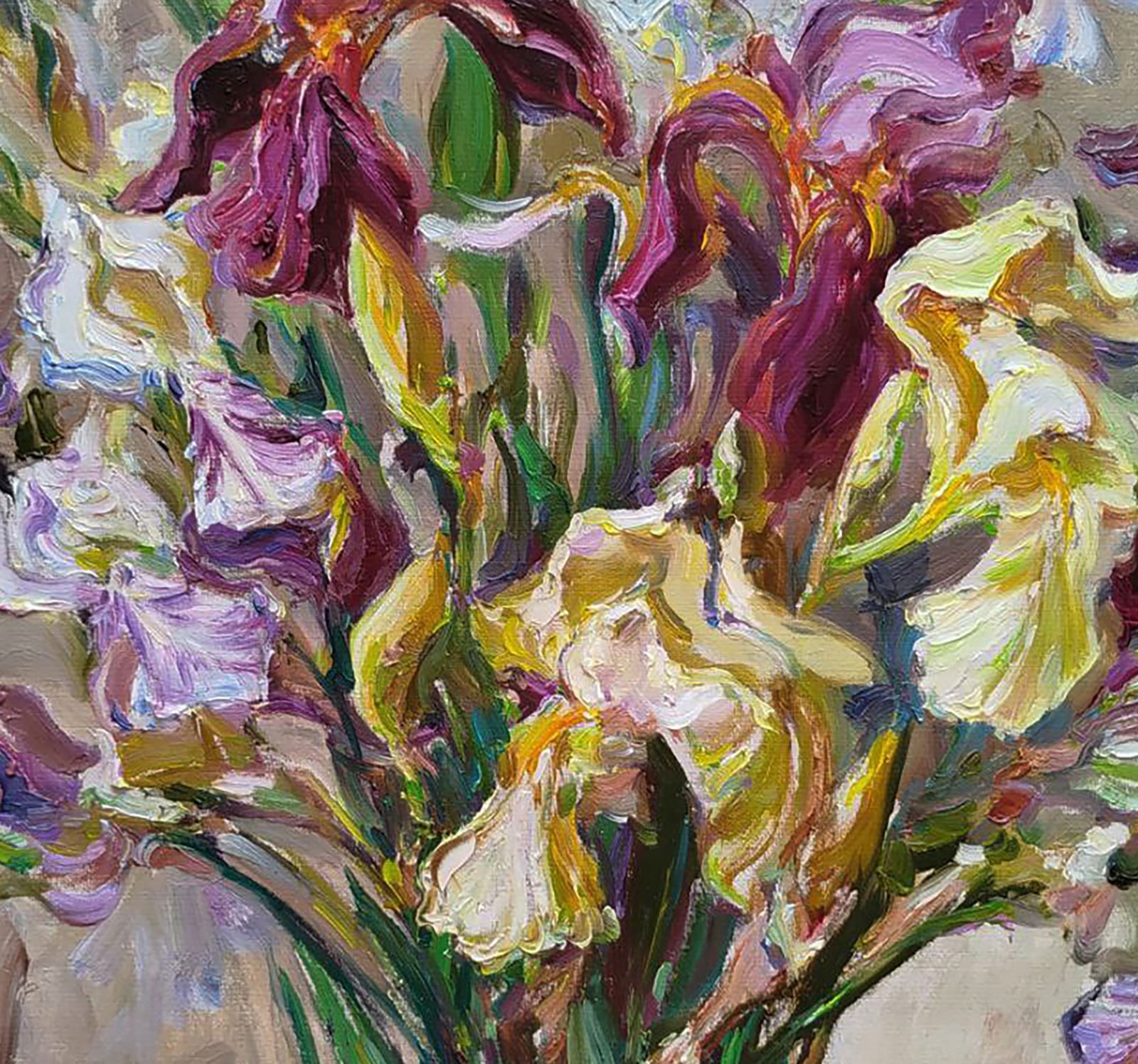 Oil painting Bouquet of irises Leonid Pavlenko - 6