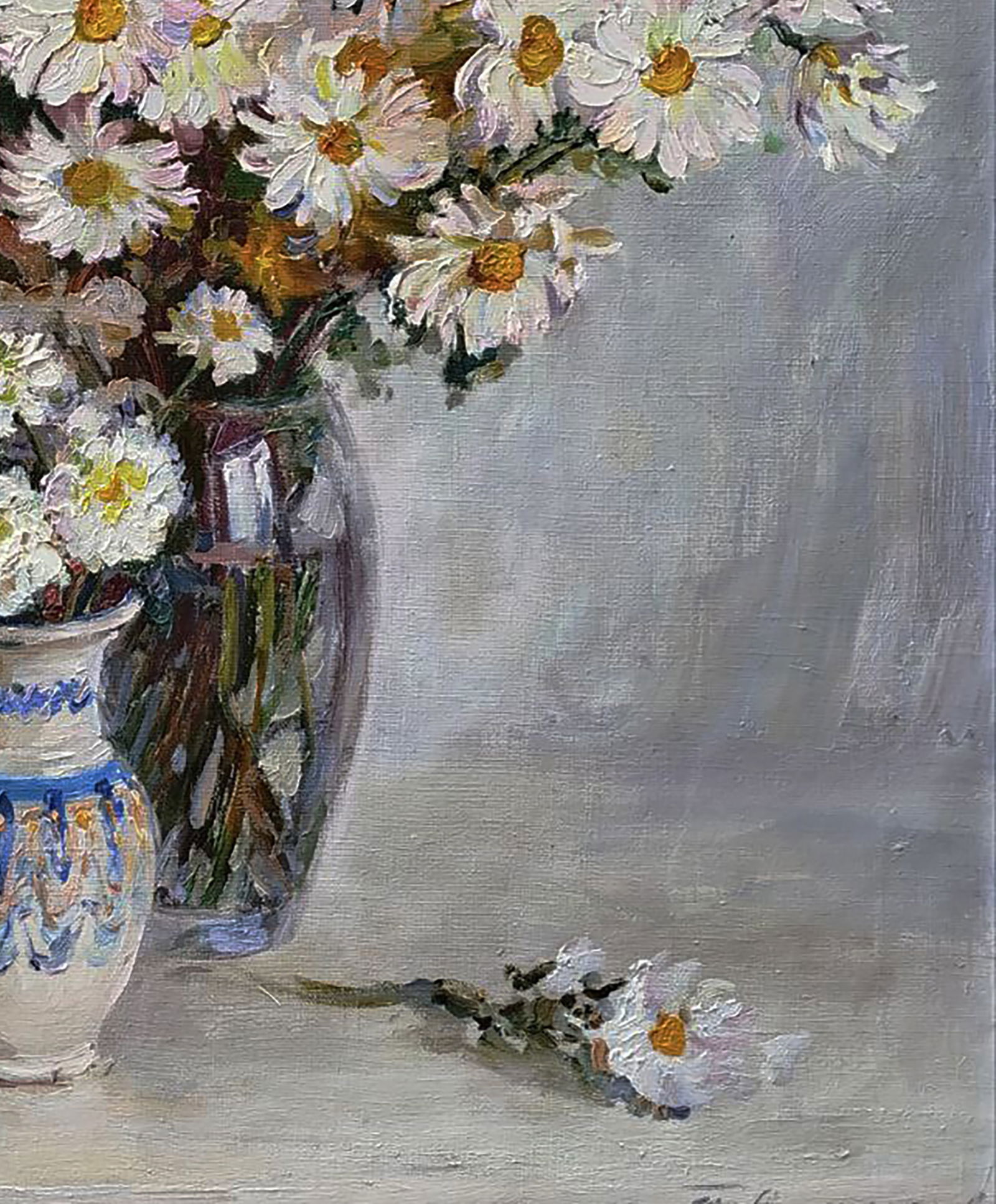 Oil painting Bouquet of white daisies Leonid Pavlenko - 2