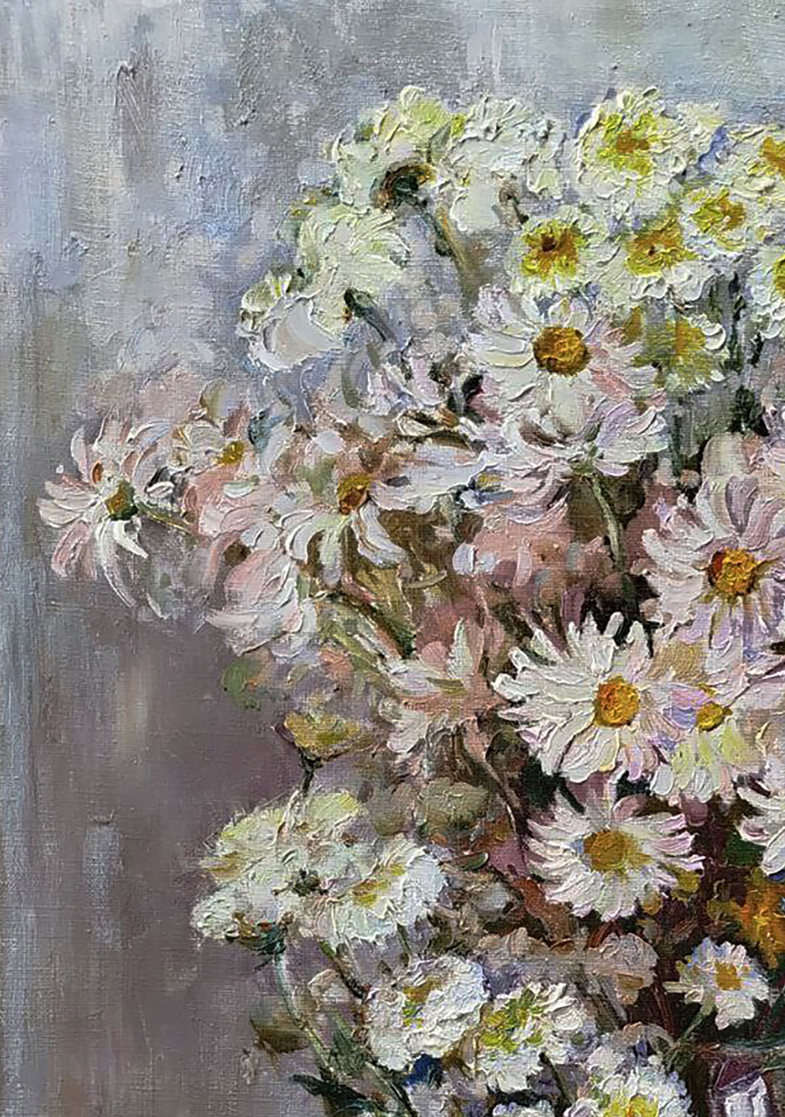 Oil painting Bouquet of white daisies Leonid Pavlenko - 4