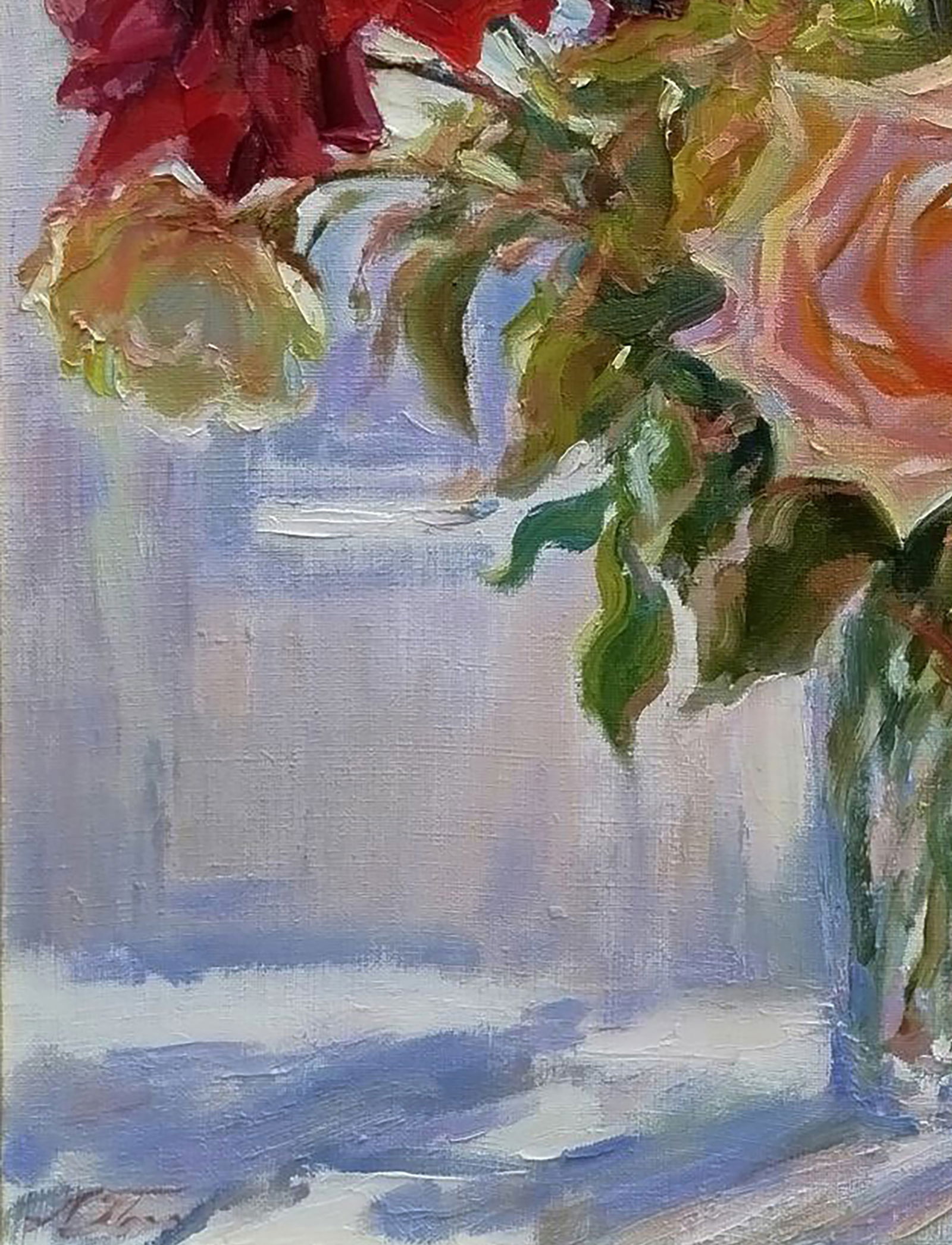 Oil painting A bouquet of roses on the windowsill Leonid Pavlenko - 3