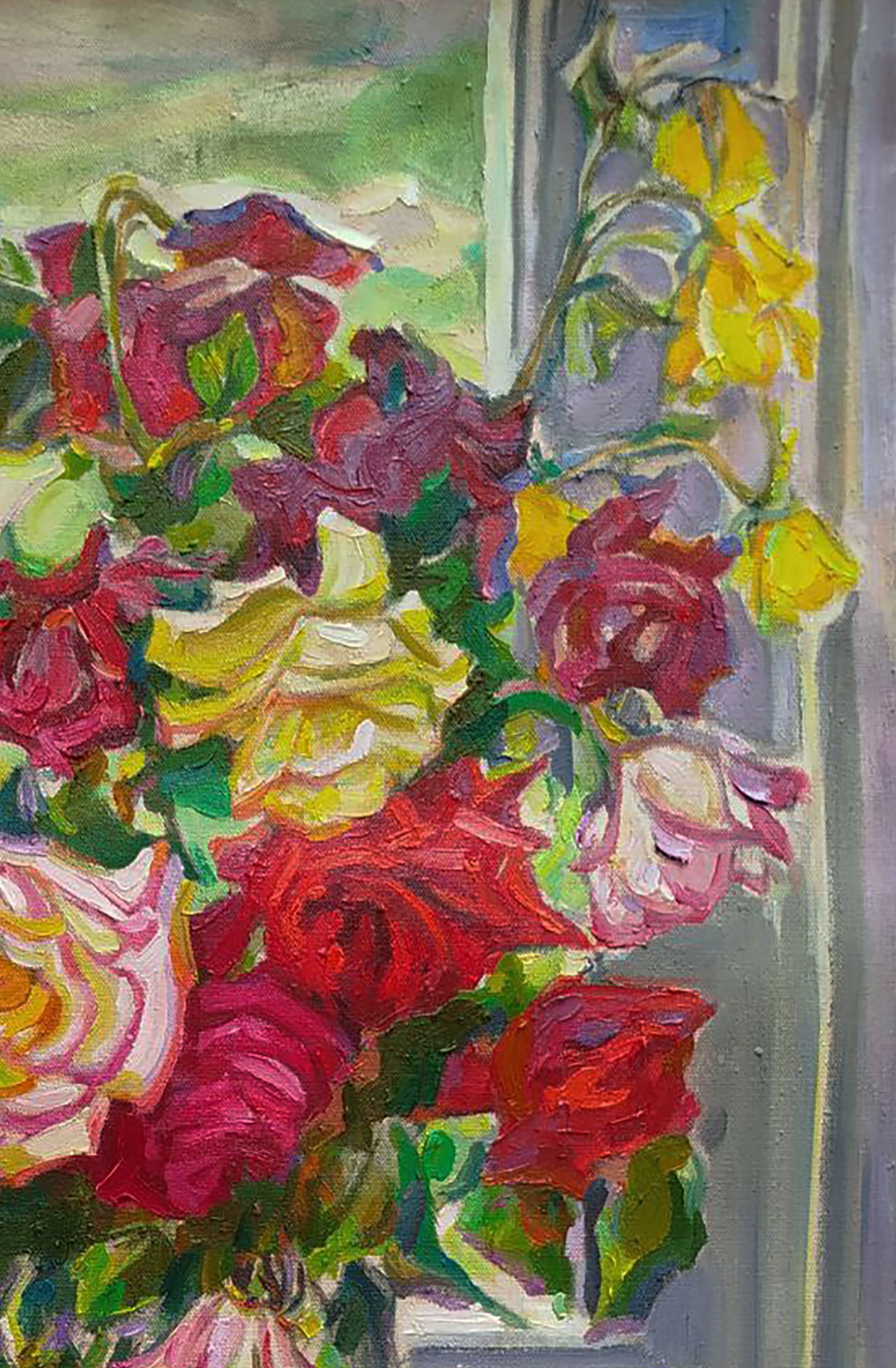 Oil painting A bouquet of roses on the balcony Leonid Pavlenko - 5