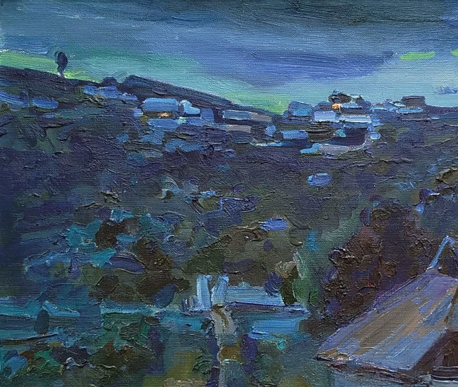 Oil painting Twilight in the village Leonid Pavlenko - 4