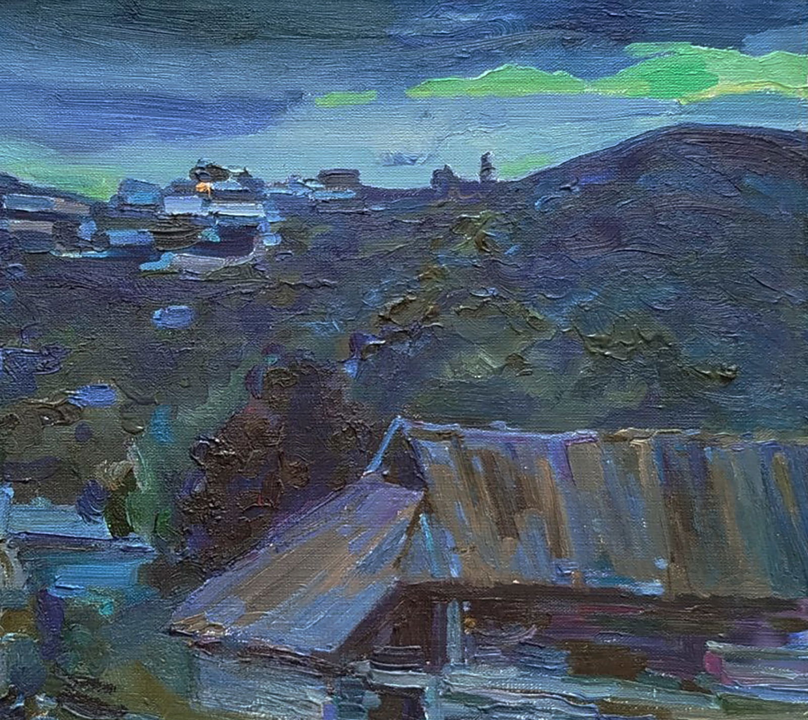 Oil painting Twilight in the village Leonid Pavlenko - 5