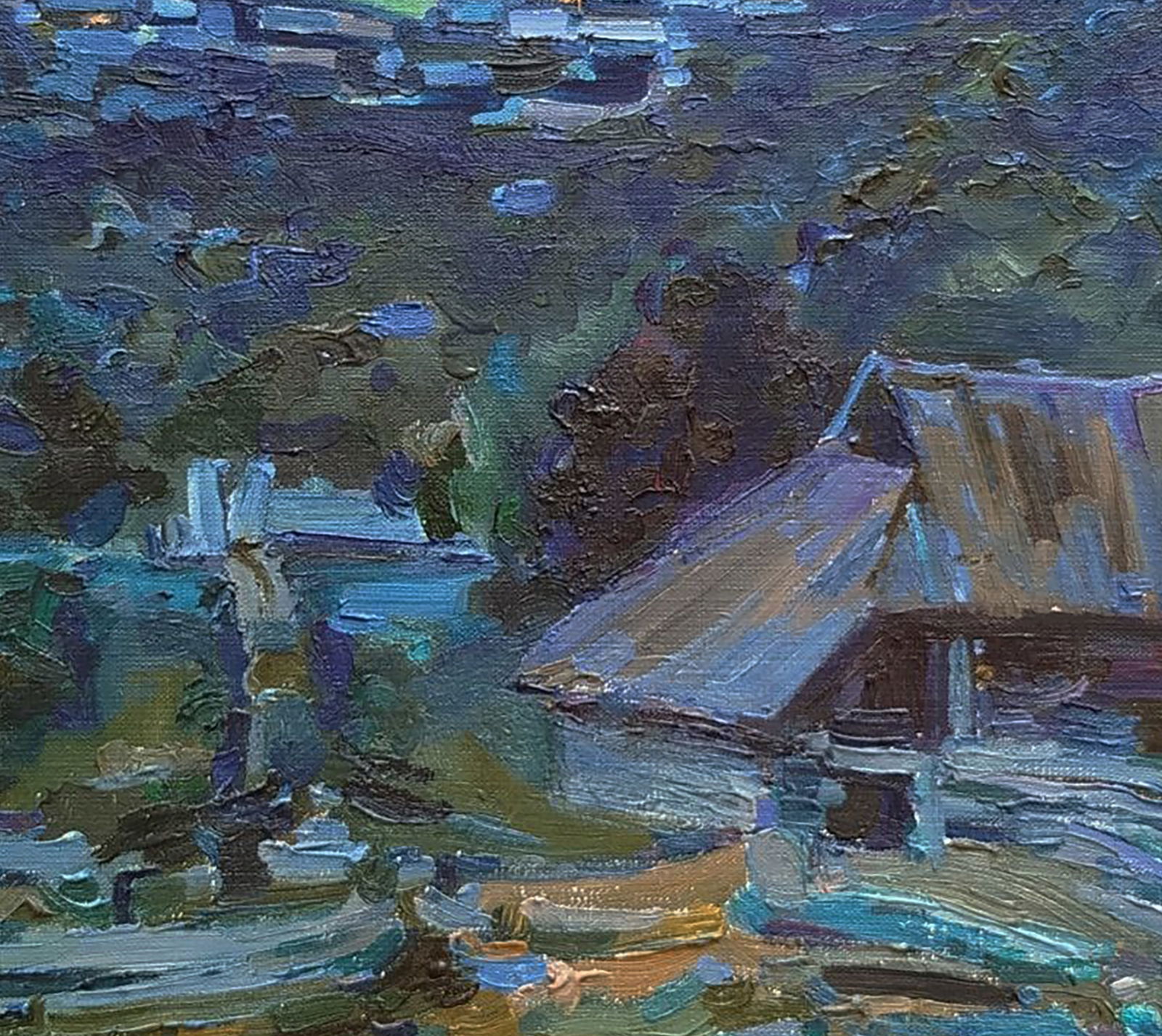 Oil painting Twilight in the village Leonid Pavlenko - 6