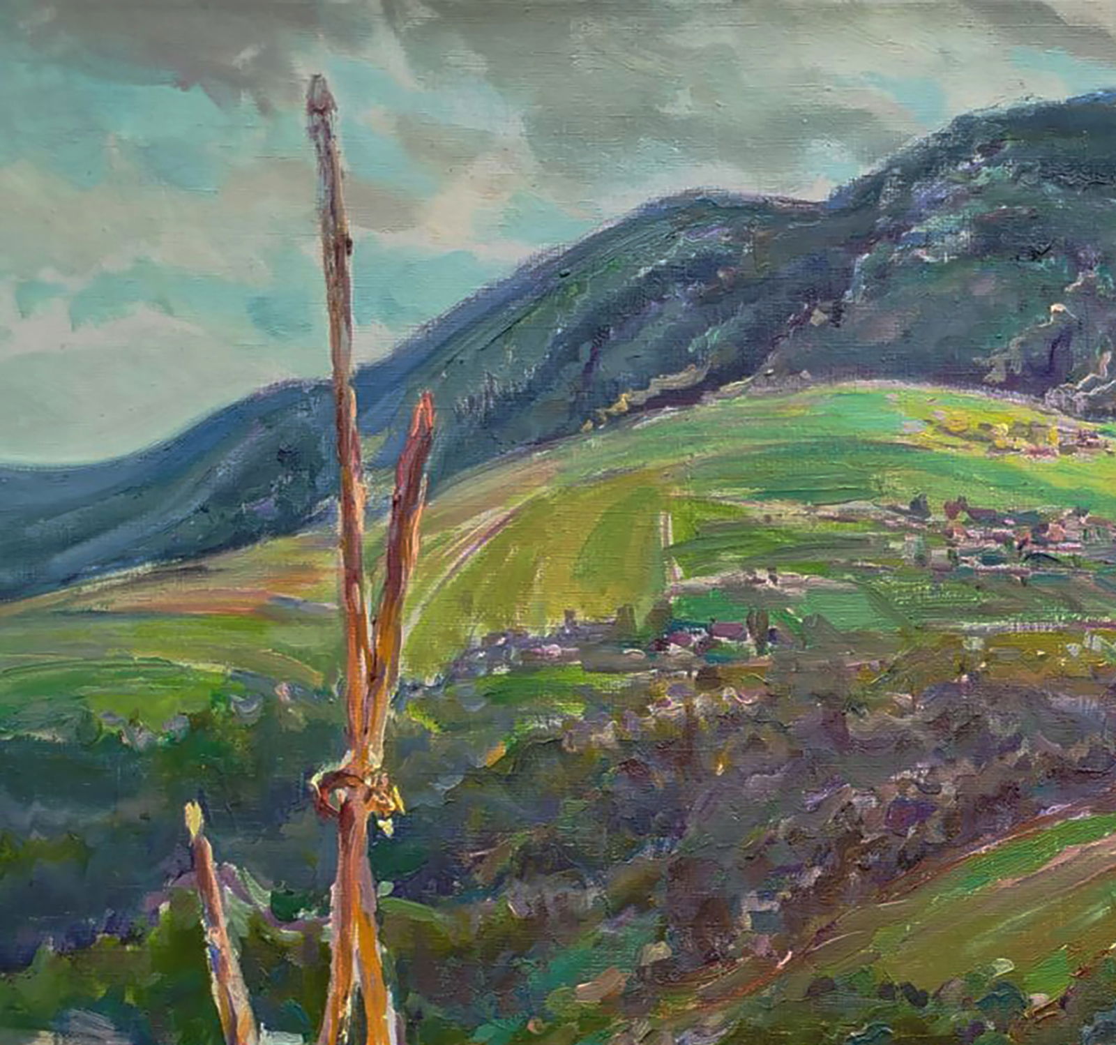 Oil painting Rural mountains Leonid Pavlenko - 4