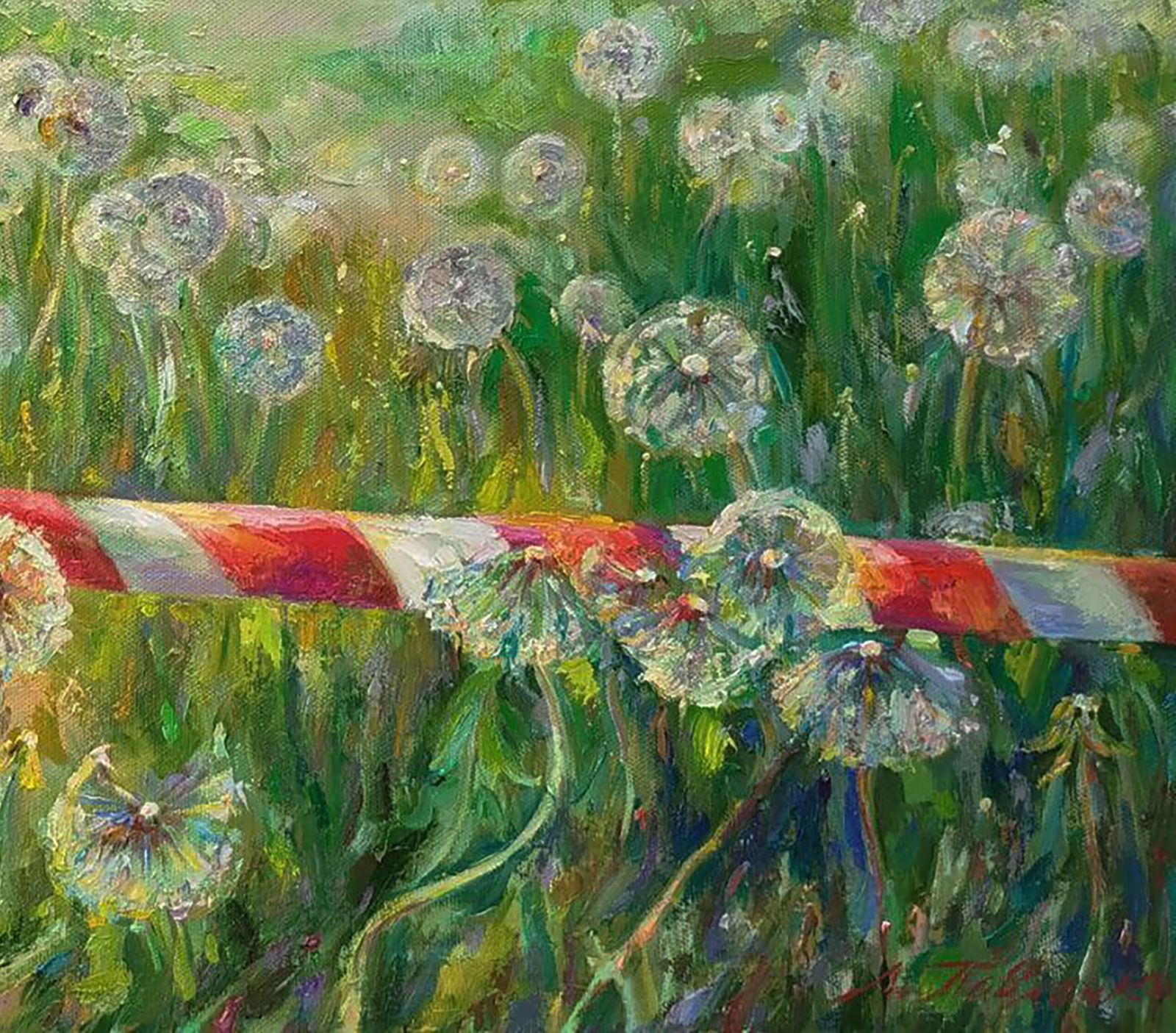 Oil painting Dandelions in the field Leonid Pavlenko - 2