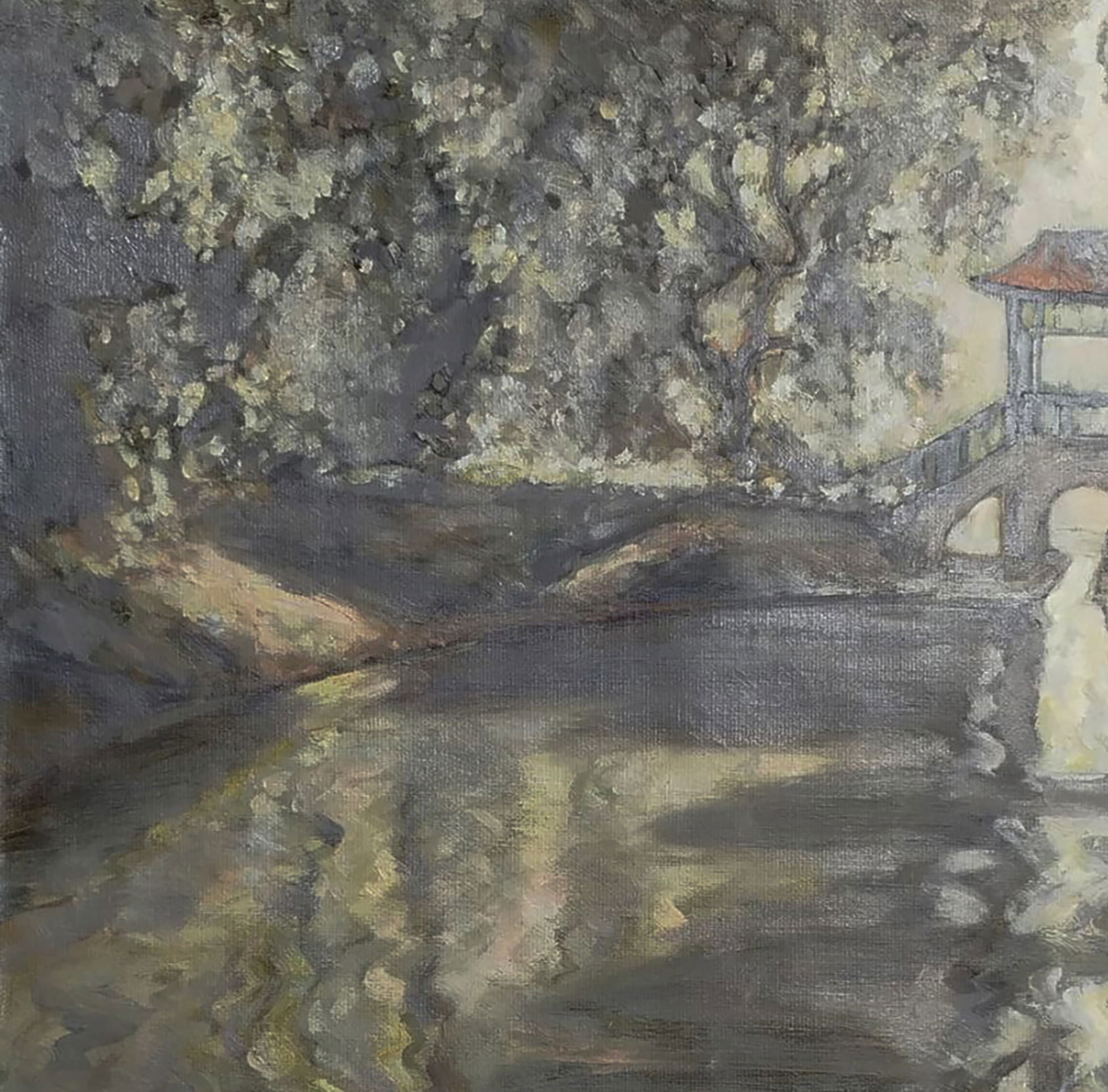 Oil painting Chinese bridge Leonid Pavlenko - 4