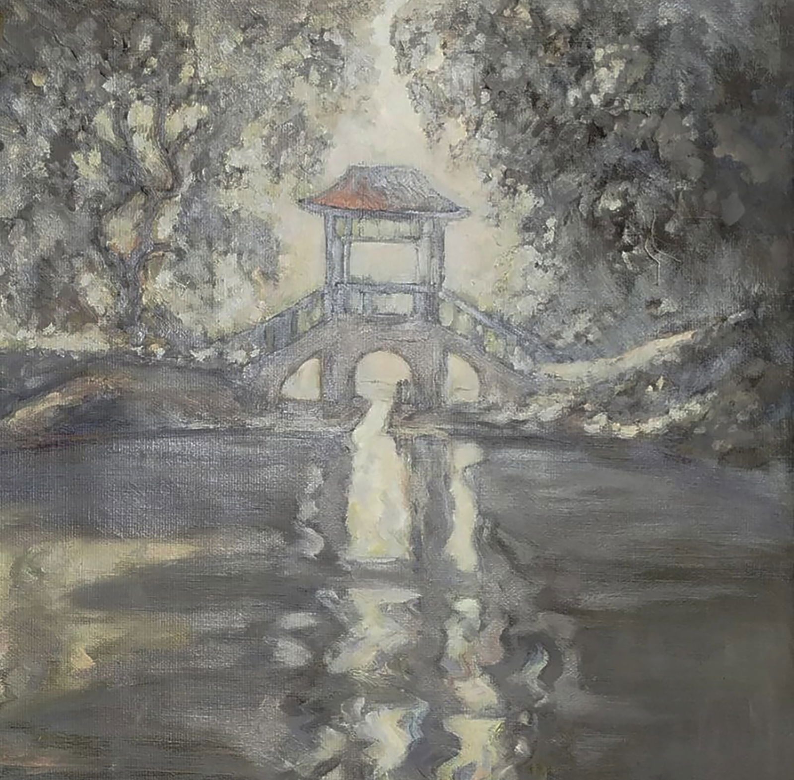 Oil painting Chinese bridge Leonid Pavlenko - 5