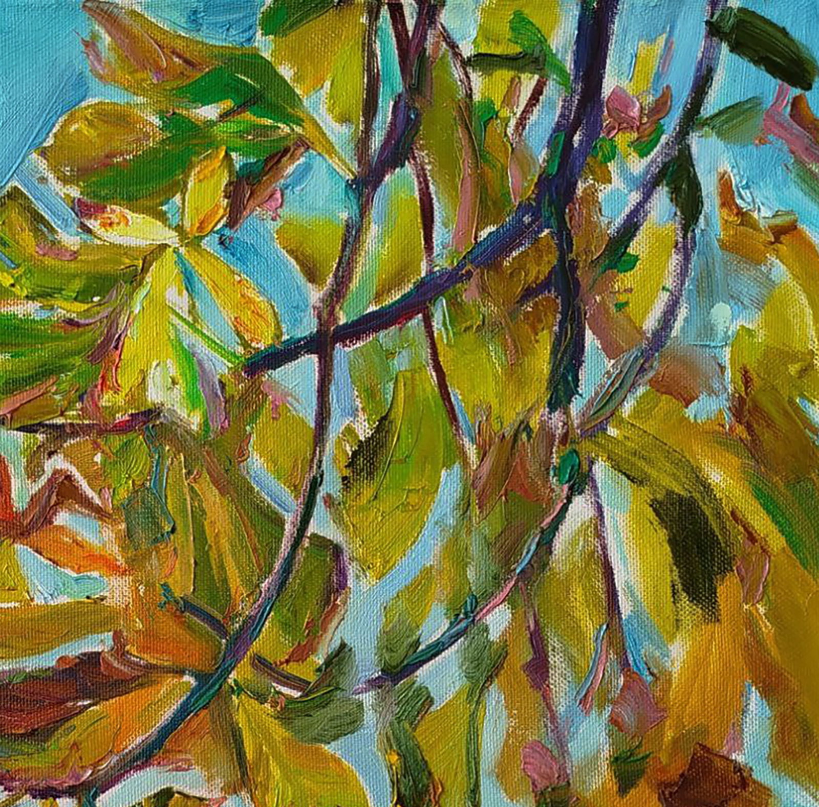Oil painting Chestnut leaves Leonid Pavlenko - 5