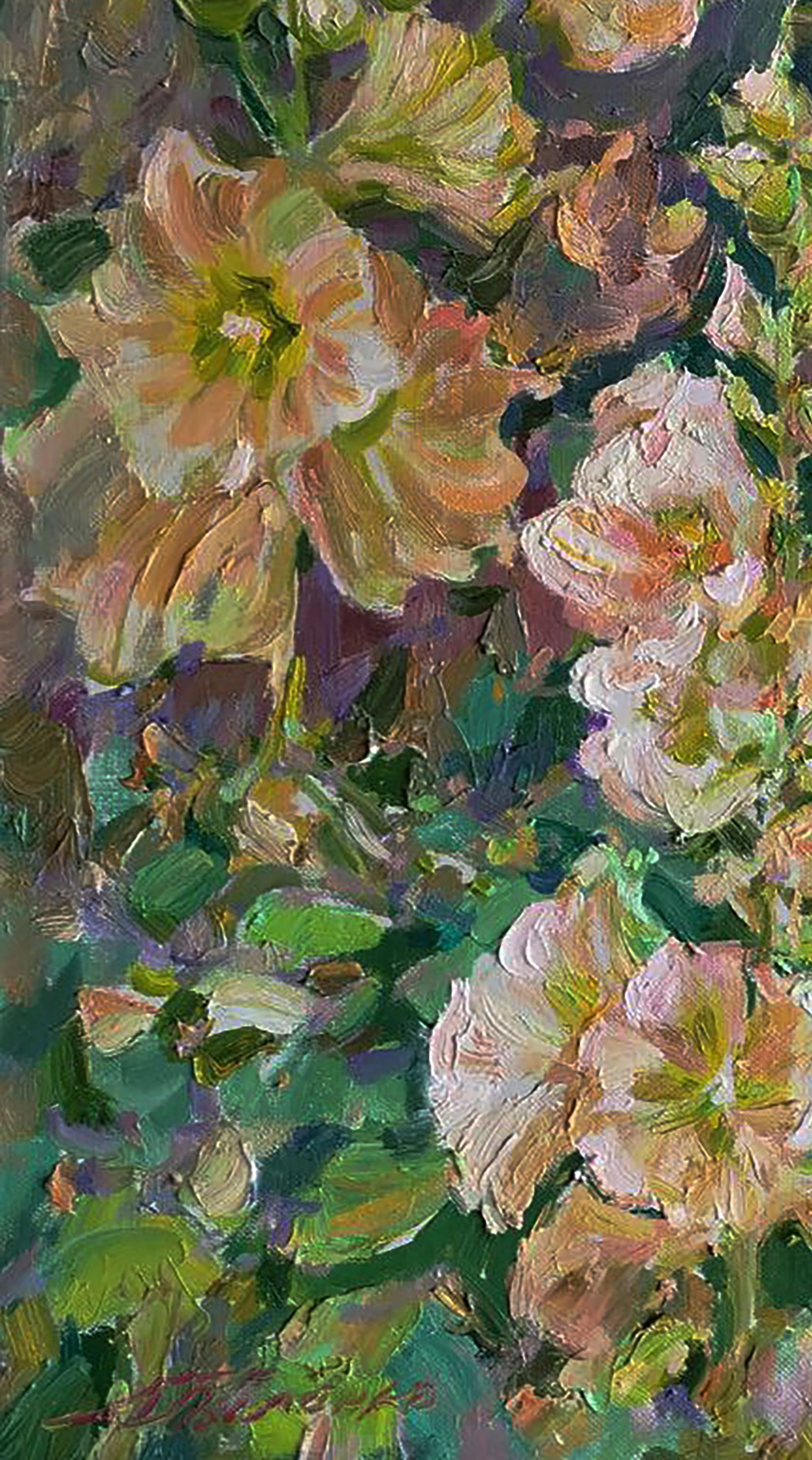 Oil painting Flowers in the garden Leonid Pavlenko - 3
