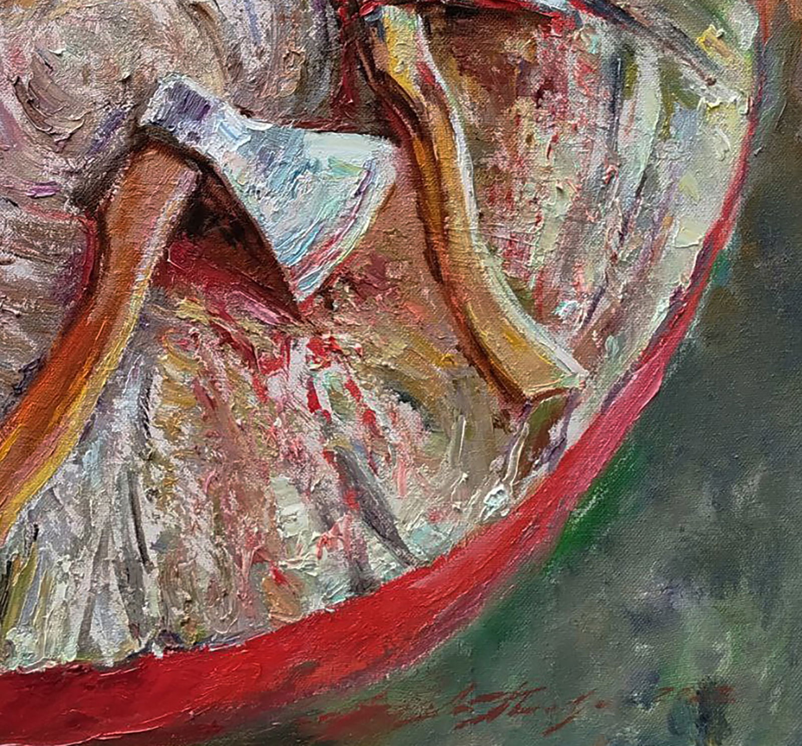 Oil painting Lunch break with meat Leonid Pavlenko - 2