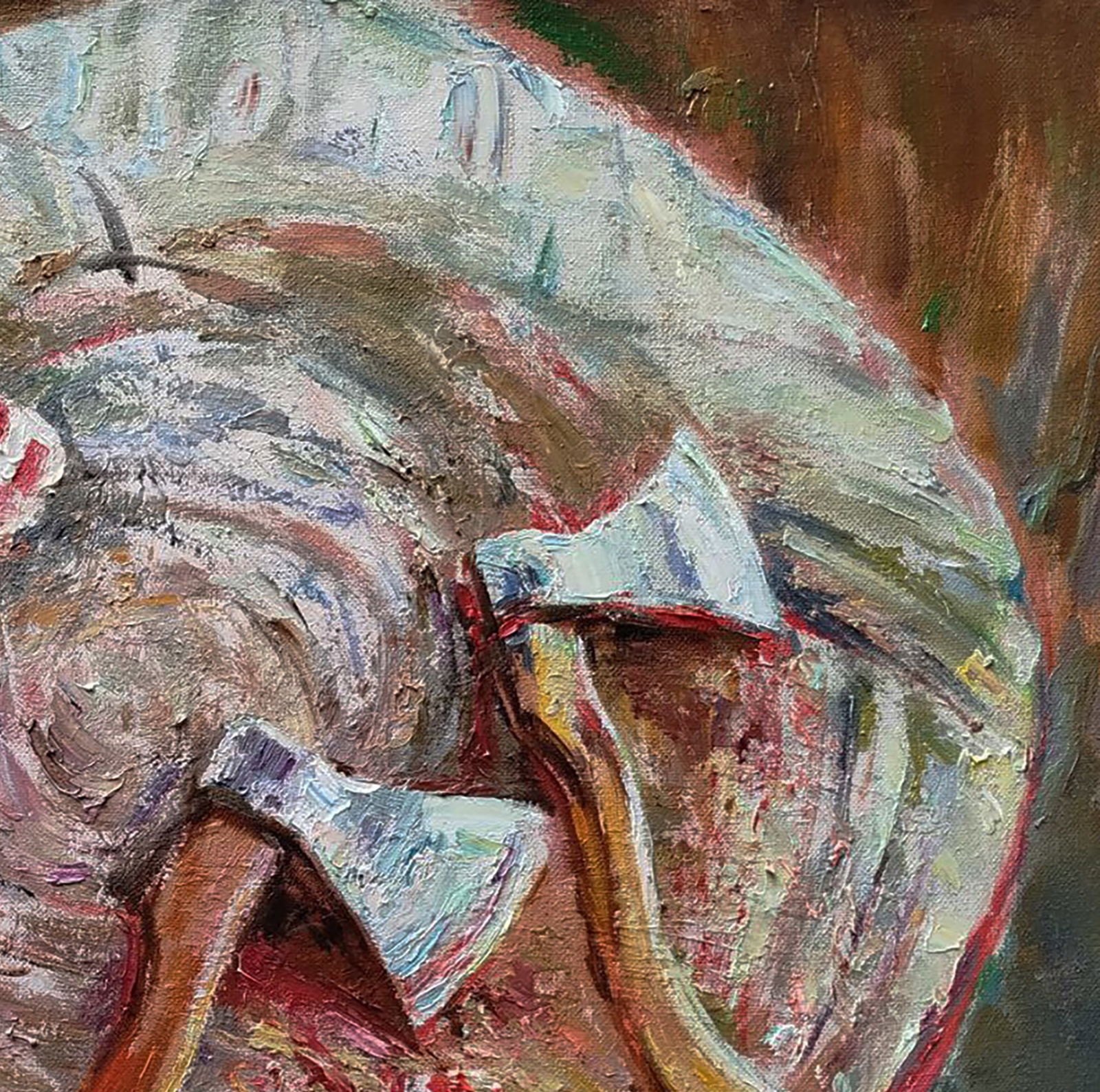 Oil painting Lunch break with meat Leonid Pavlenko - 5