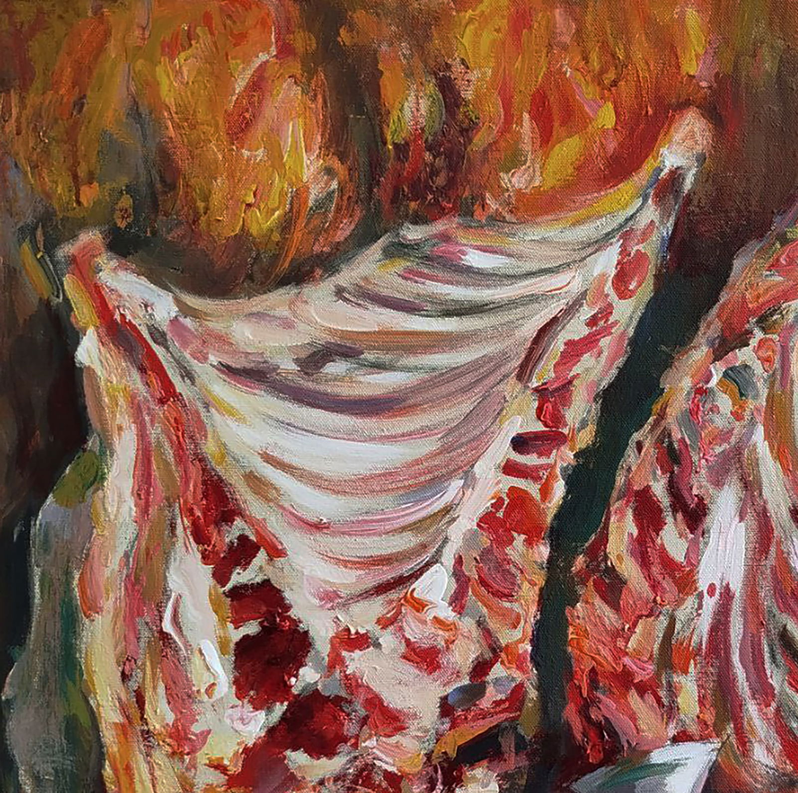Acrylic painting Cutting meat Leonid Pavlenko - 4