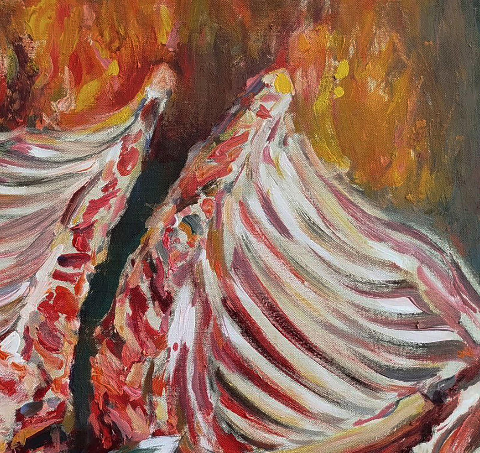 Acrylic painting Cutting meat Leonid Pavlenko - 5