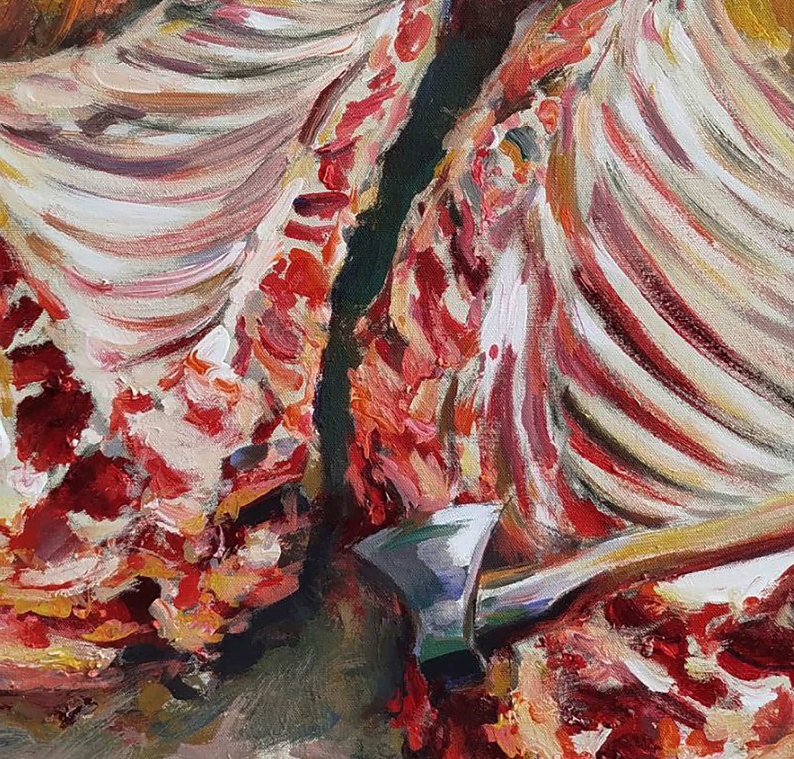 Acrylic painting Cutting meat Leonid Pavlenko - 6