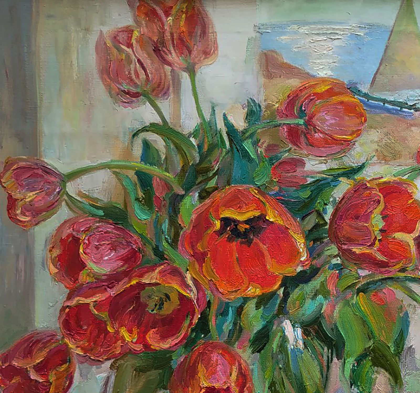 Oil painting Fruits with tulips Leonid Pavlenko - 4