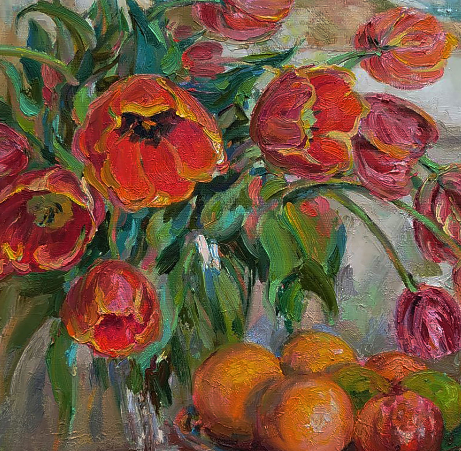 Oil painting Fruits with tulips Leonid Pavlenko - 6