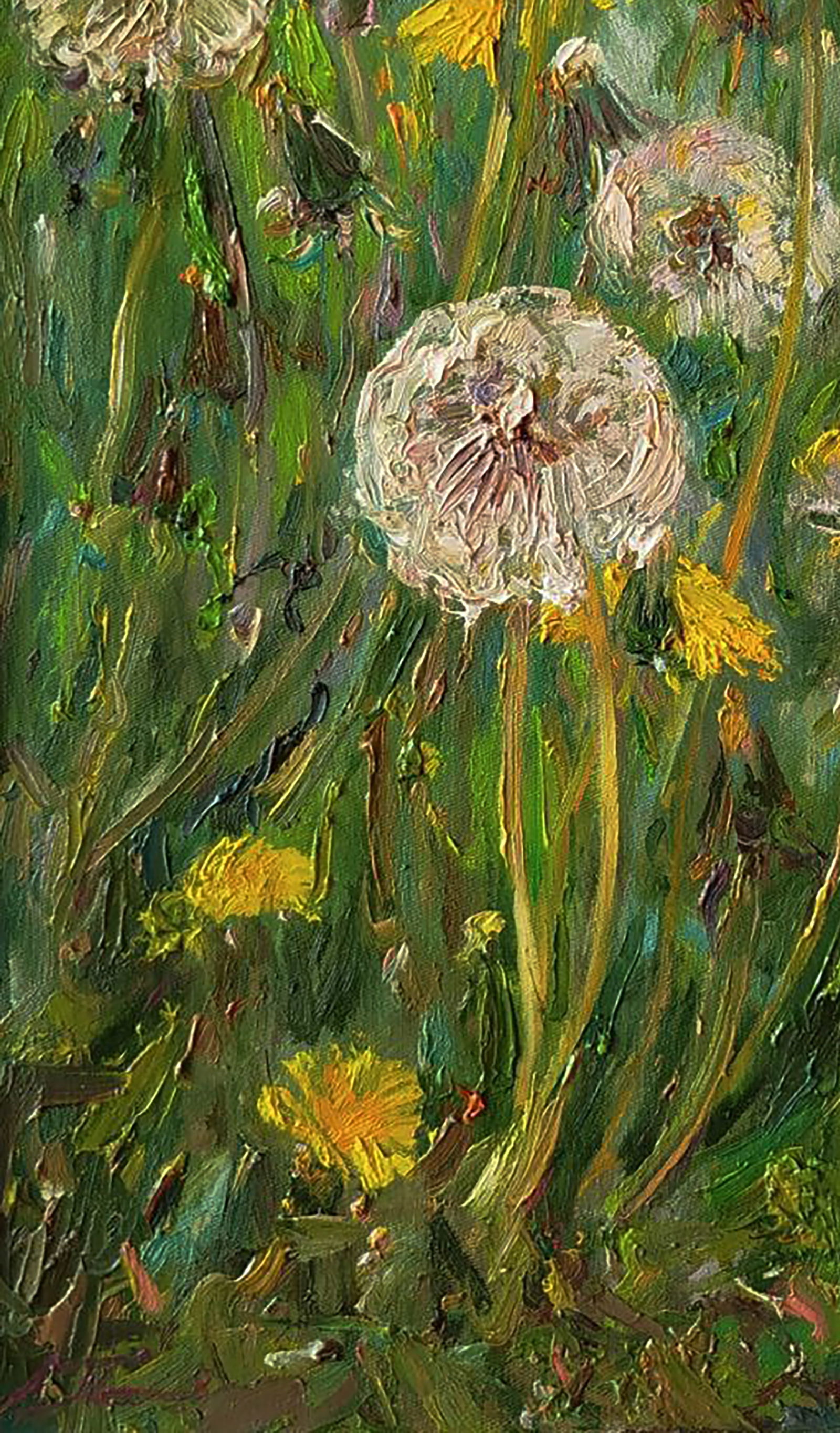 Oil painting Green dandelions Leonid Pavlenko - 3
