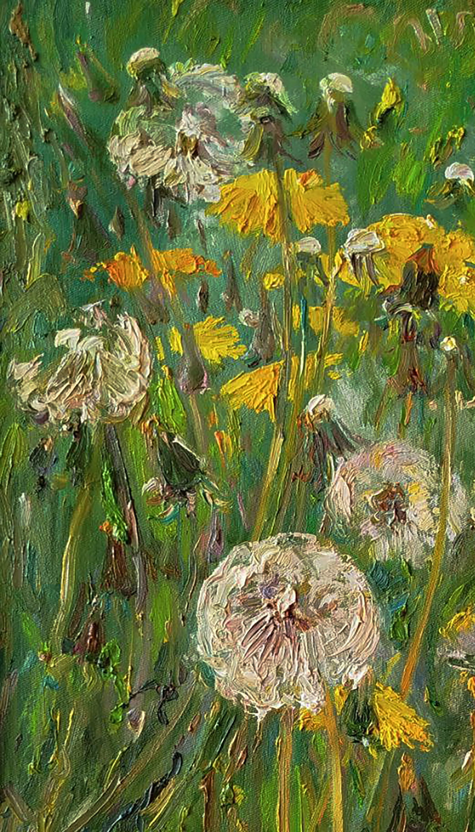 Oil painting Green dandelions Leonid Pavlenko - 4