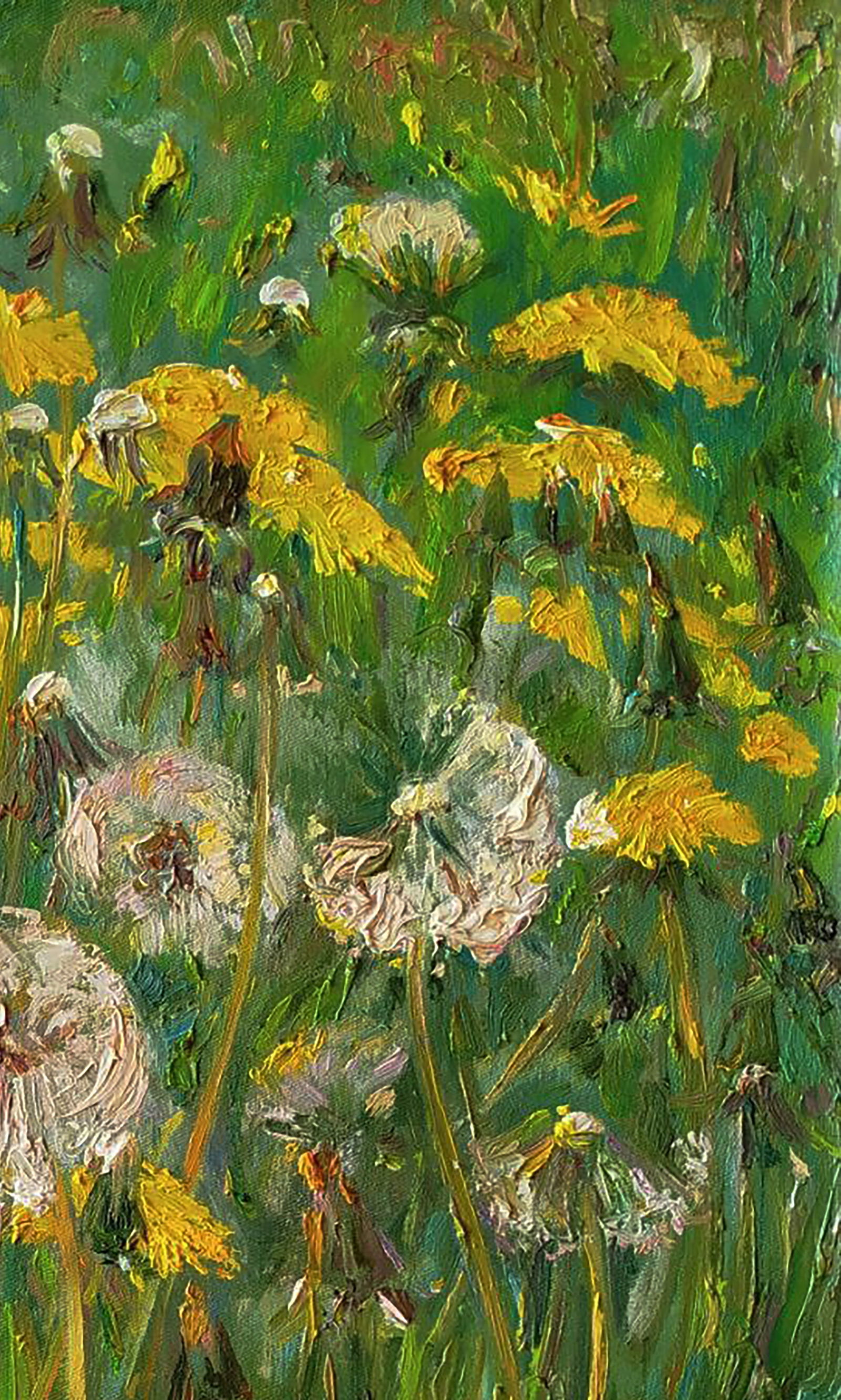 Oil painting Green dandelions Leonid Pavlenko - 5