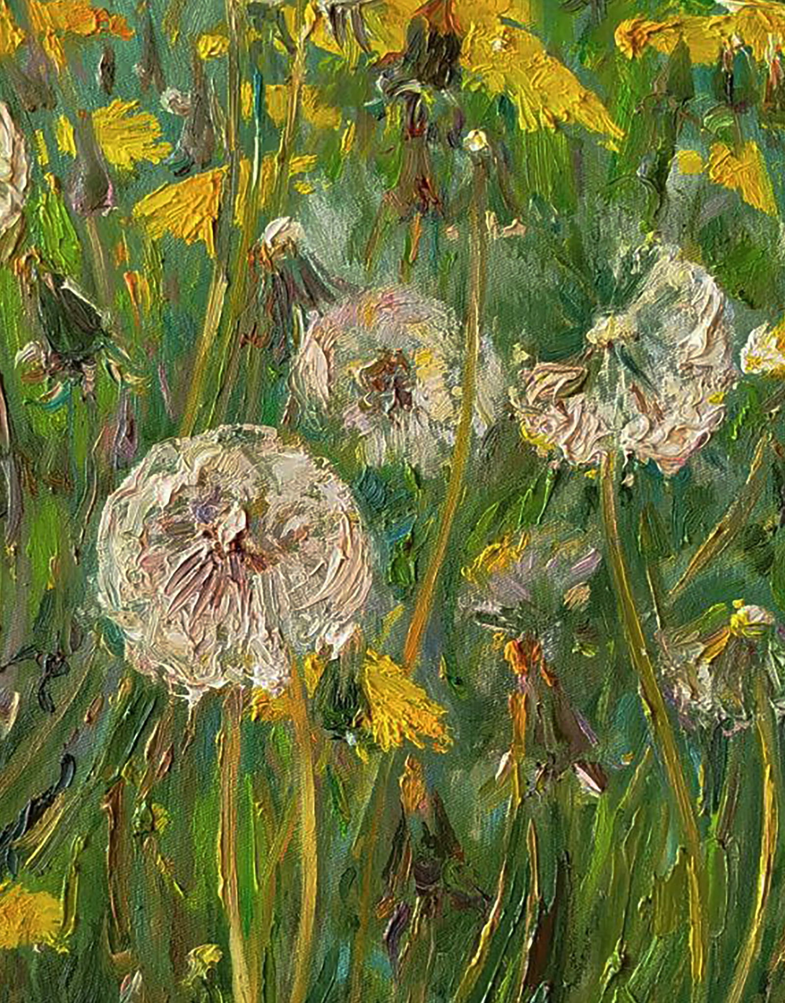 Oil painting Green dandelions Leonid Pavlenko - 6