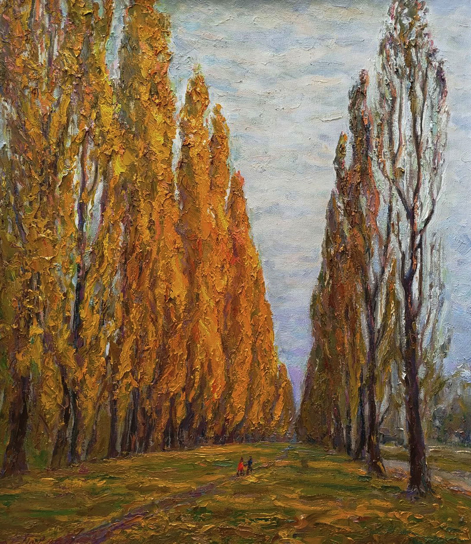 Oil painting Autumn alley of the park Leonid Pavlenko: Title: Oil painting Autumn alley of the park Leonid Pavlenko Description: 187PAVL Painter: Leonid Pavlenko Size: 70x60 cm/27.55x23.62 inches Components: oil, canvas Original painting CONDITION: excell