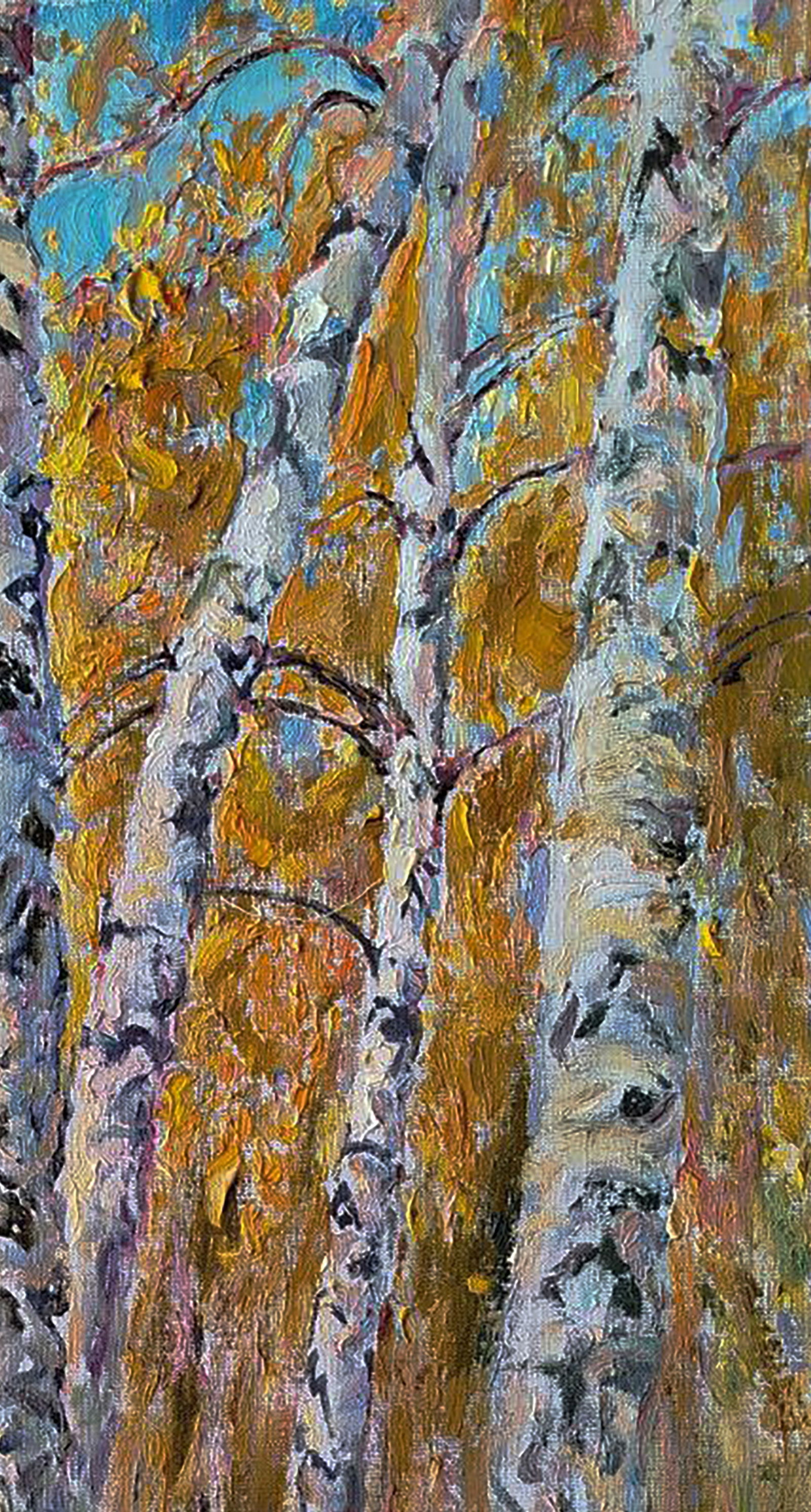 Oil painting Autumn birch forest Leonid Pavlenko - 5