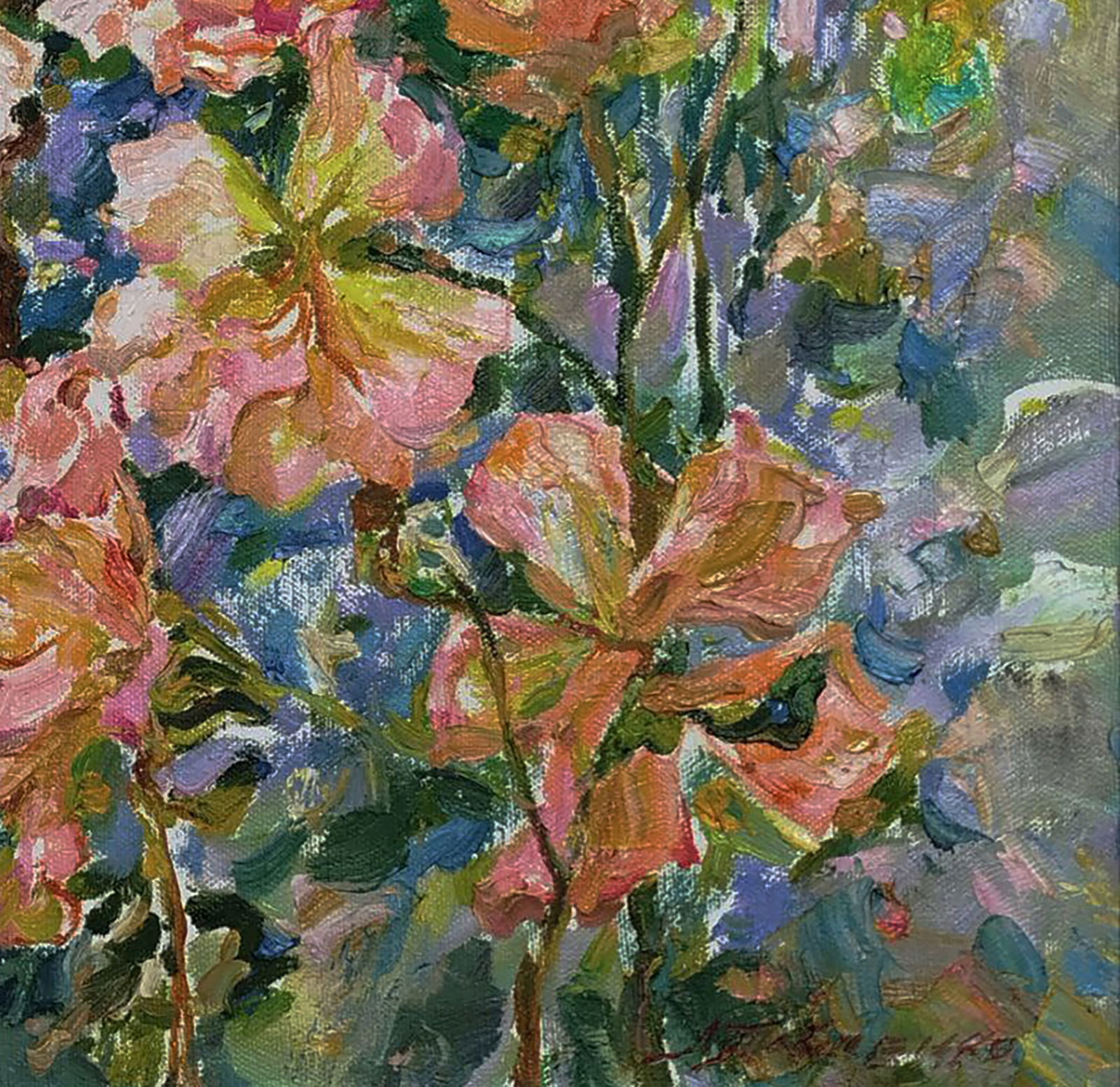 Oil painting Blooming rose bush Leonid Pavlenko - 2
