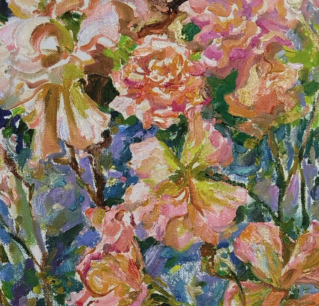 Oil painting Blooming rose bush Leonid Pavlenko - 6