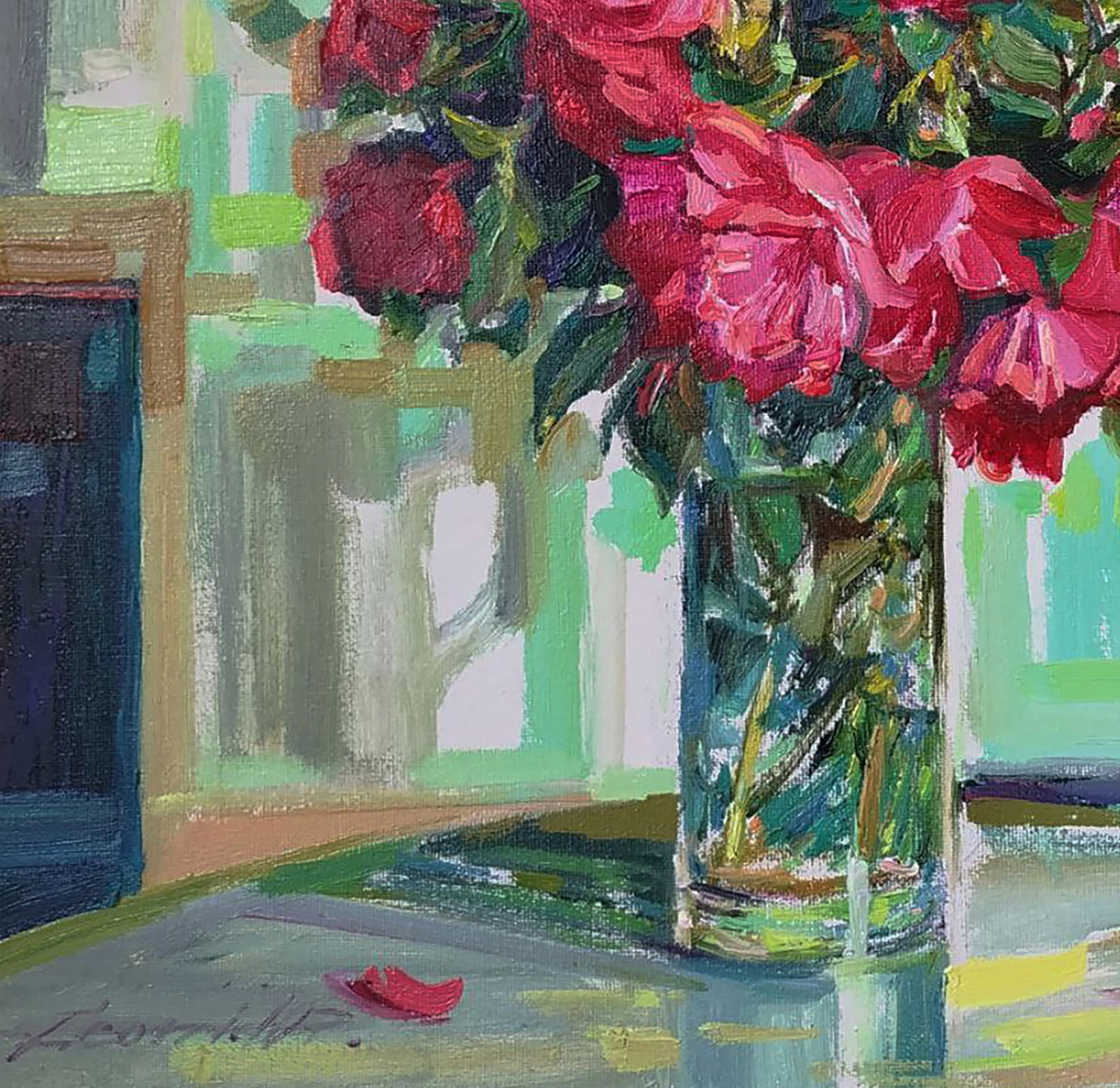 Oil painting Red bright roses Leonid Pavlenko - 3